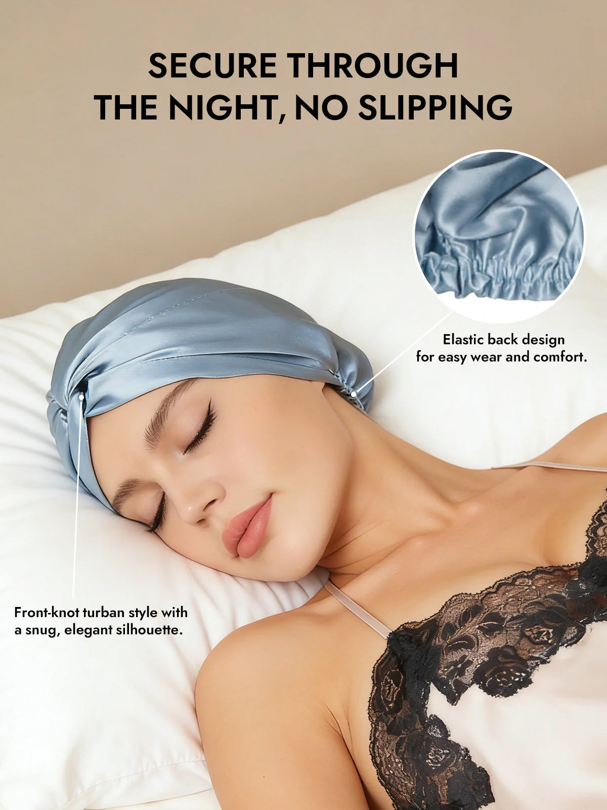Pure Silk Knot-Front Hair Bonnet - Image 5