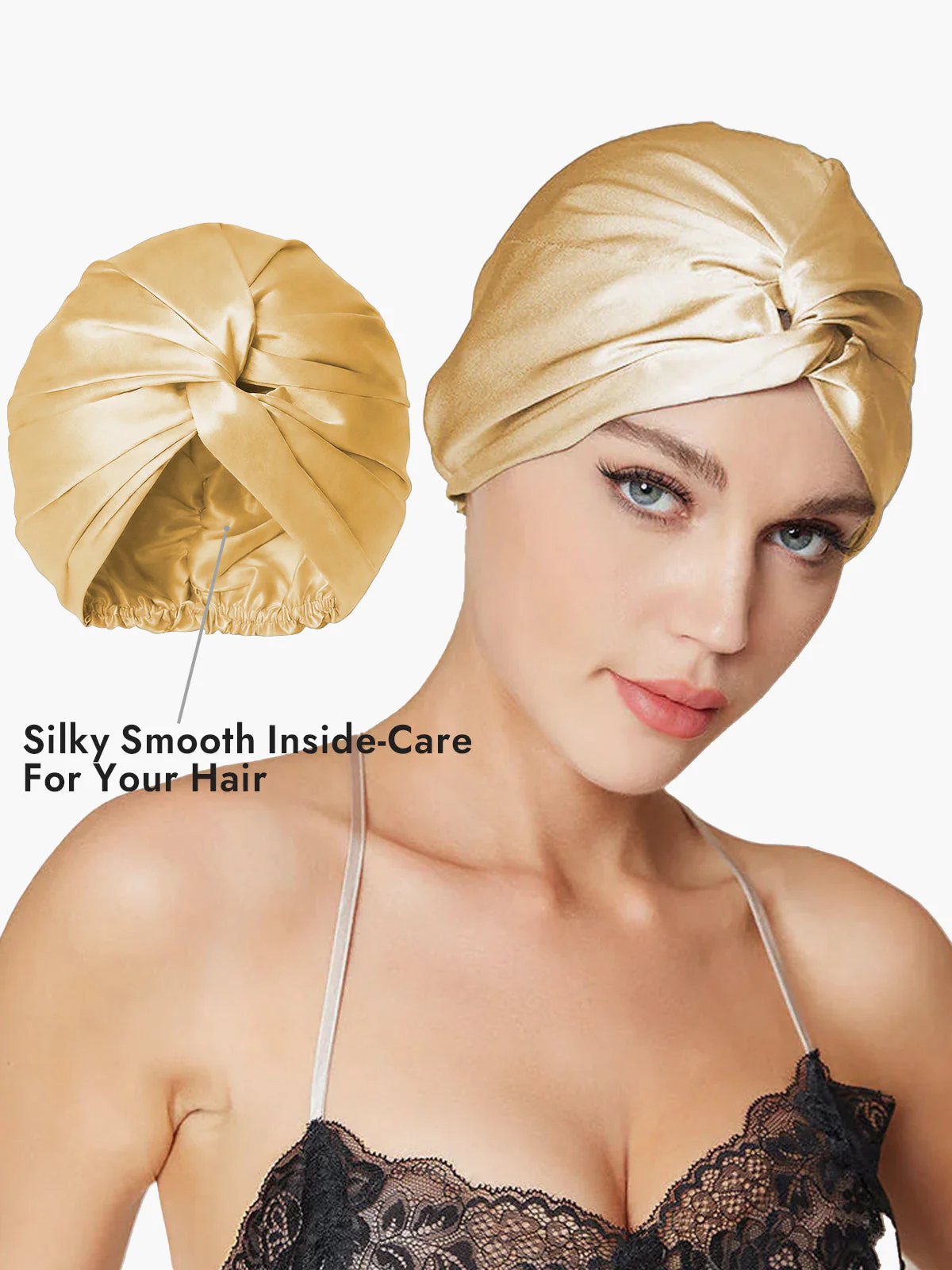Pure Silk Knot-Front Hair Bonnet - Image 51