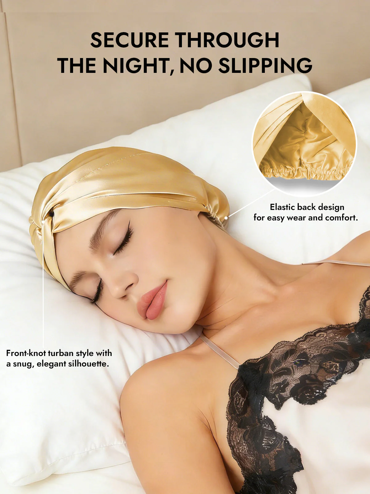 Pure Silk Knot-Front Hair Bonnet - Image 54