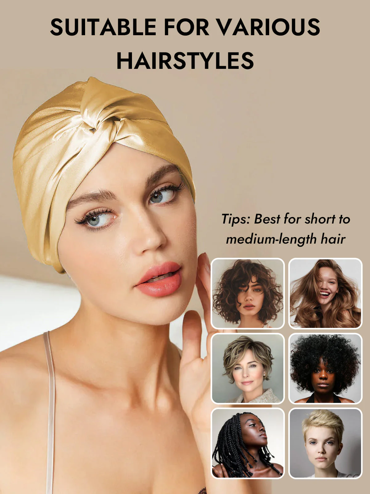 Pure Silk Knot-Front Hair Bonnet - Image 55