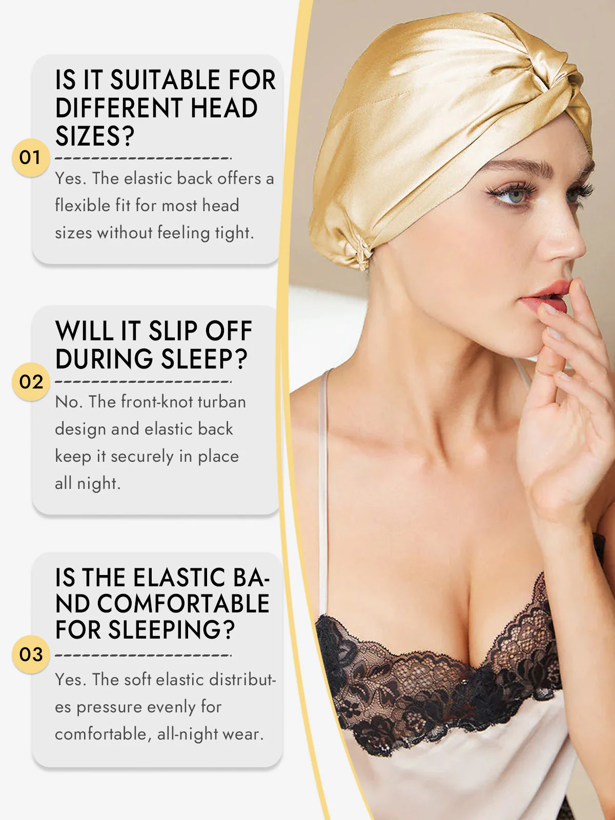 Pure Silk Knot-Front Hair Bonnet - Image 56