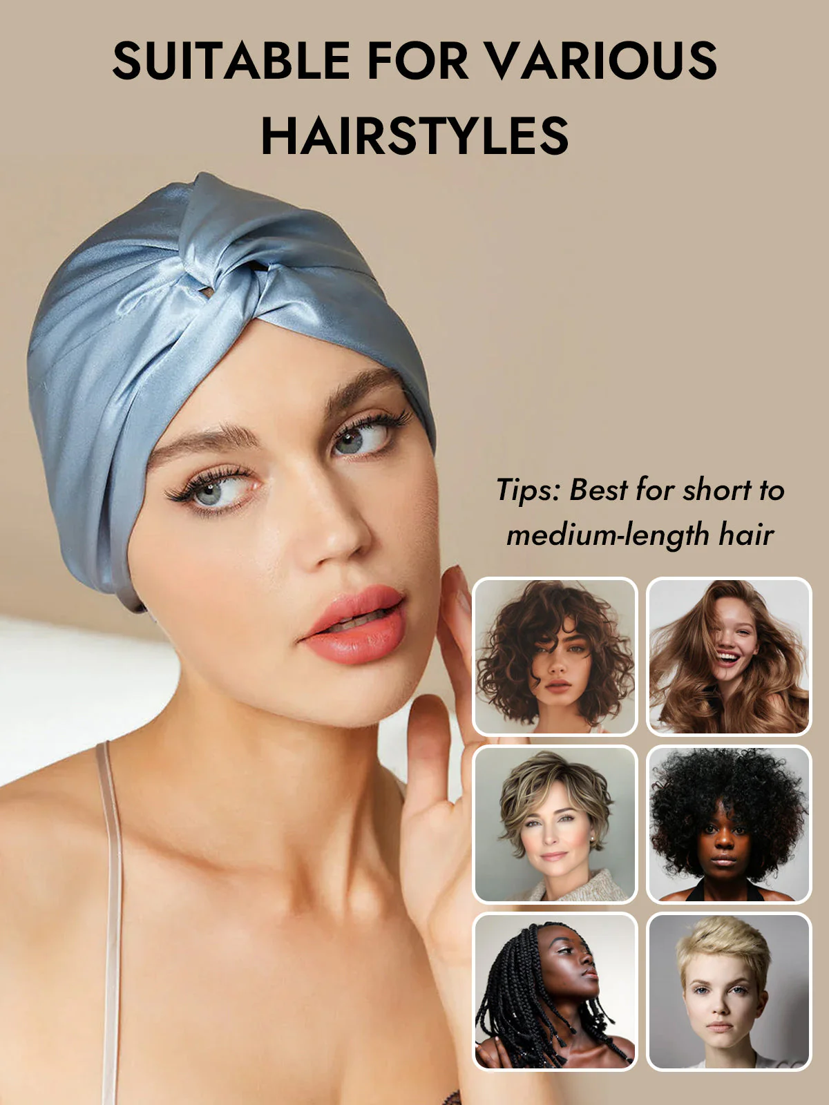 Pure Silk Knot-Front Hair Bonnet - Image 6