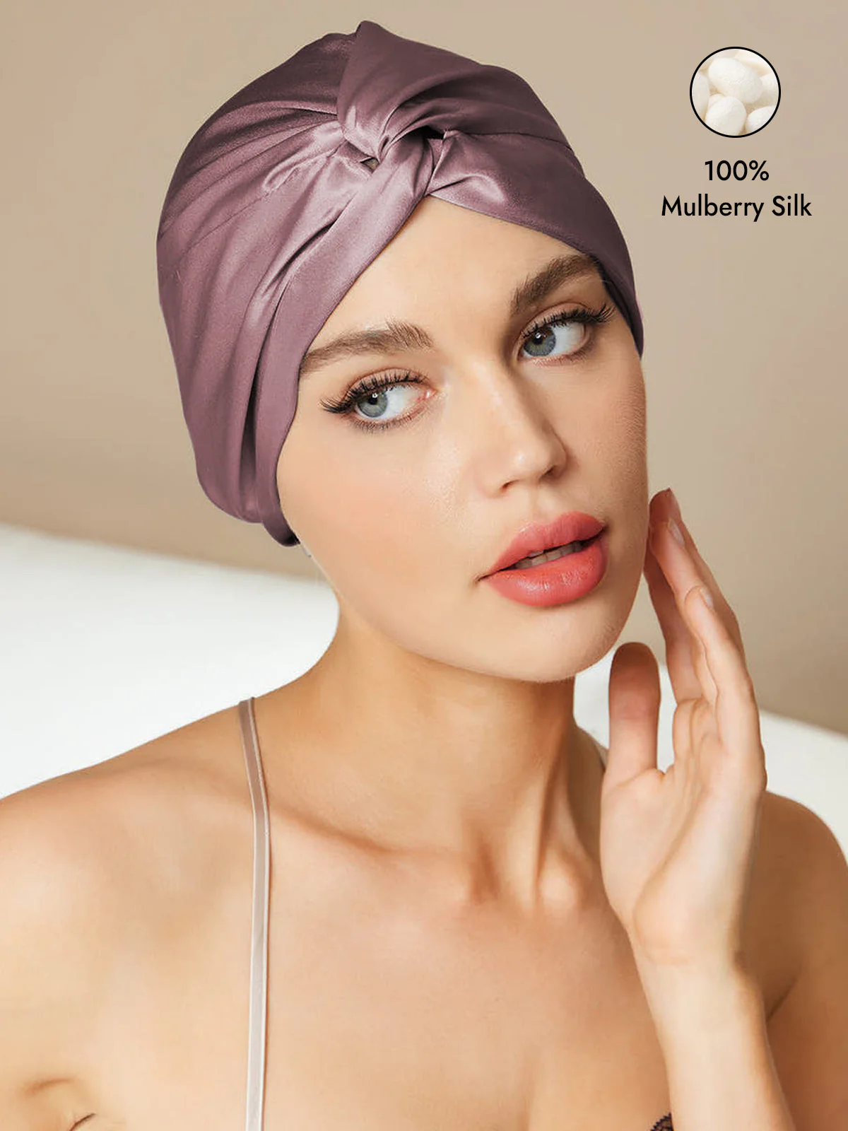 Pure Silk Knot-Front Hair Bonnet - Image 8