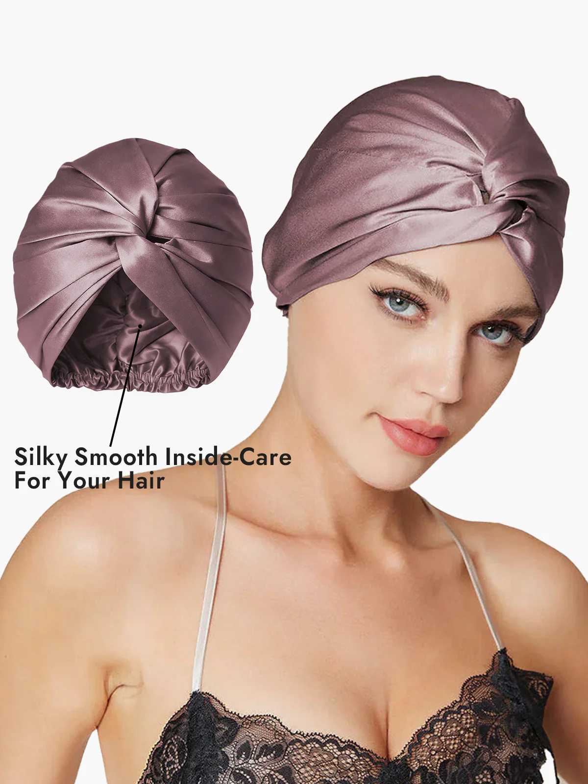 Pure Silk Knot-Front Hair Bonnet - Image 9