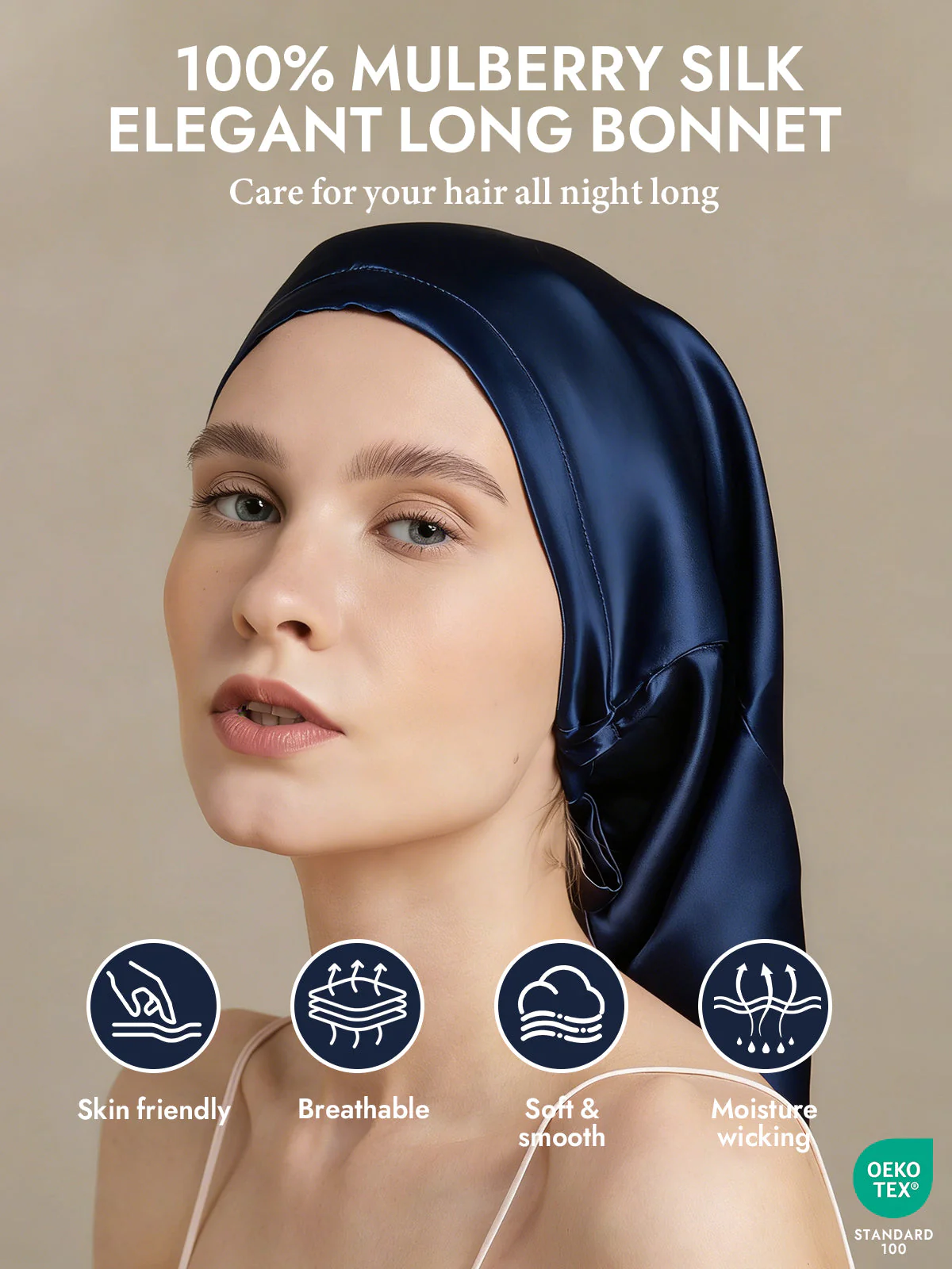 Pure Silk Elegant Long Bonnet - Image 2
