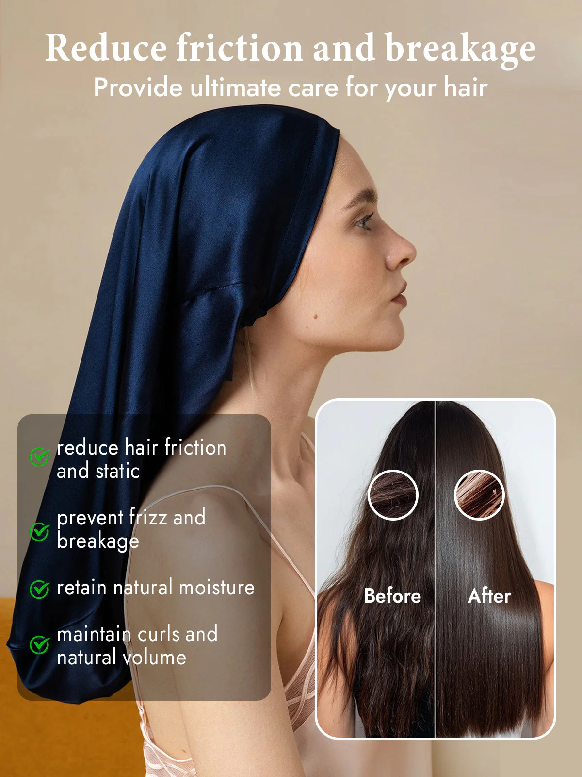 Pure Silk Elegant Long Bonnet - Image 4