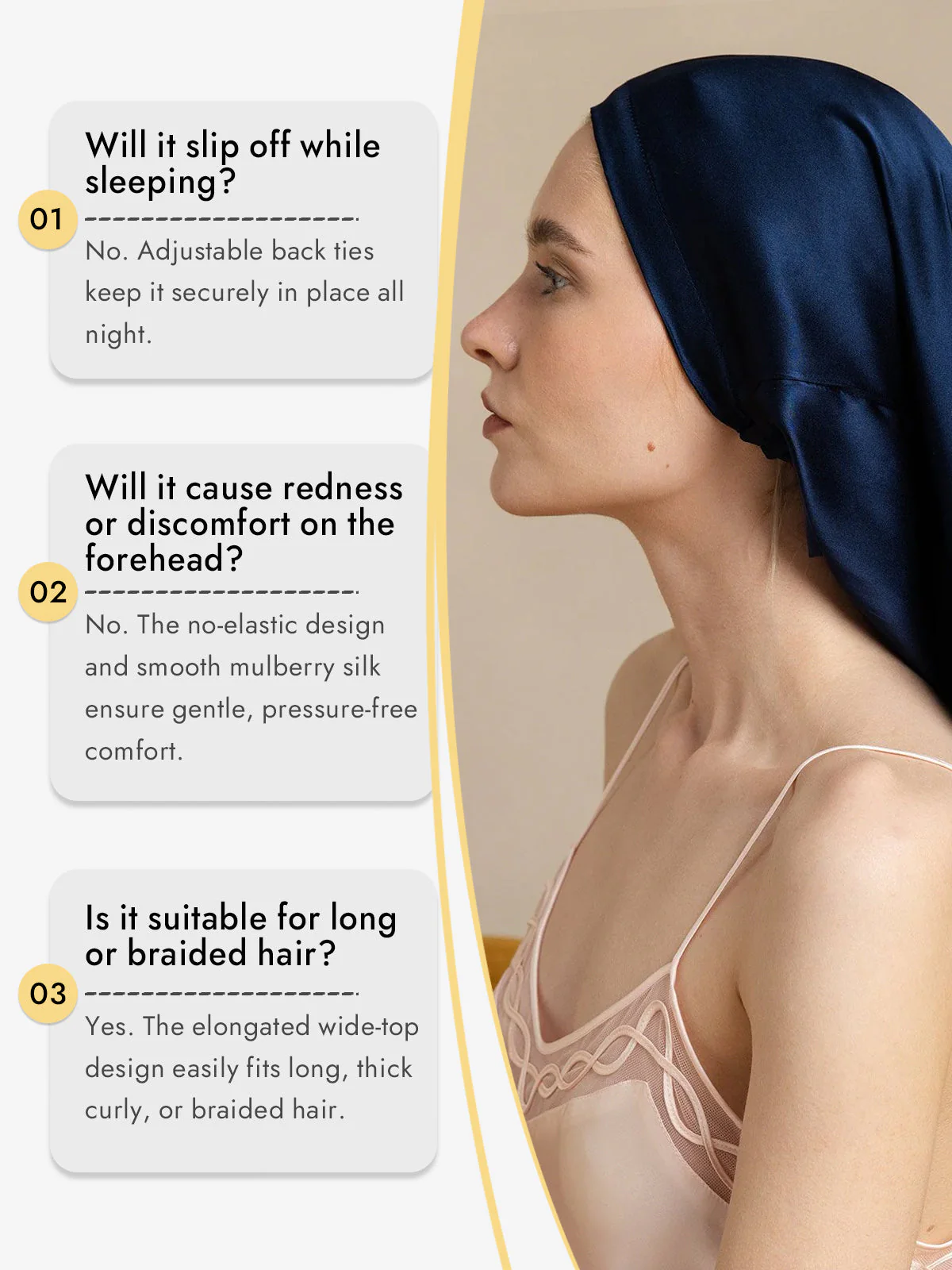 Pure Silk Elegant Long Bonnet - Image 8