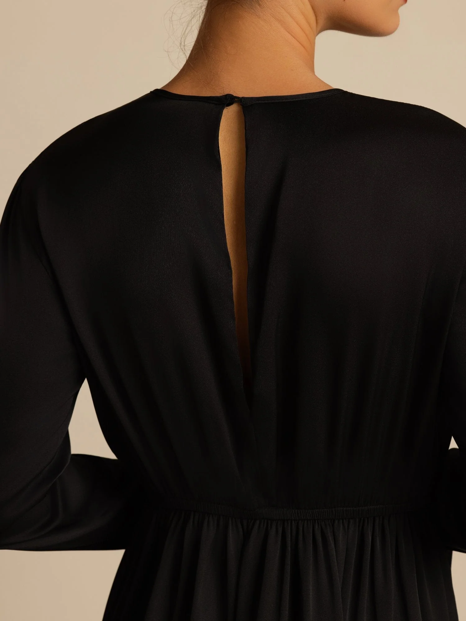 19Momme Silk Ruffle Sleeves Short A-Line Flowy Dress - Image 12