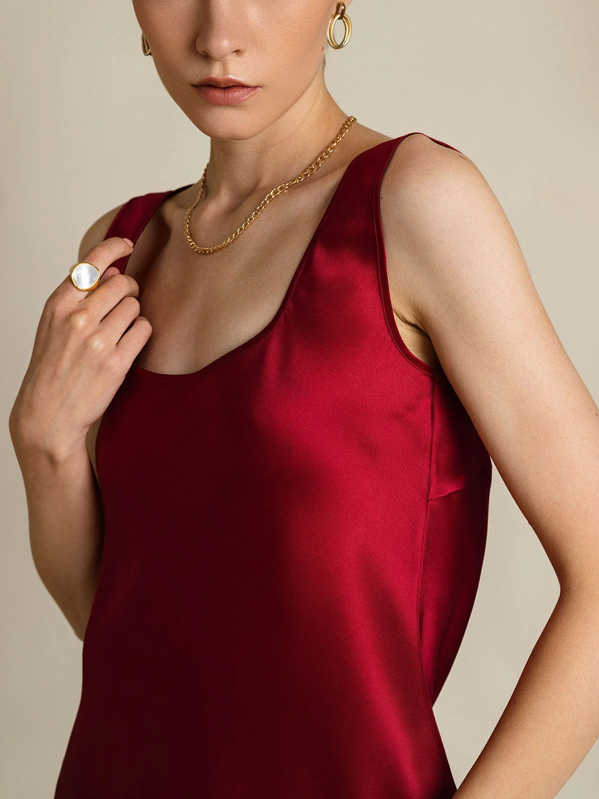 19Momme Silk Sleeveless U Neck Women's Tank Top - Image 30