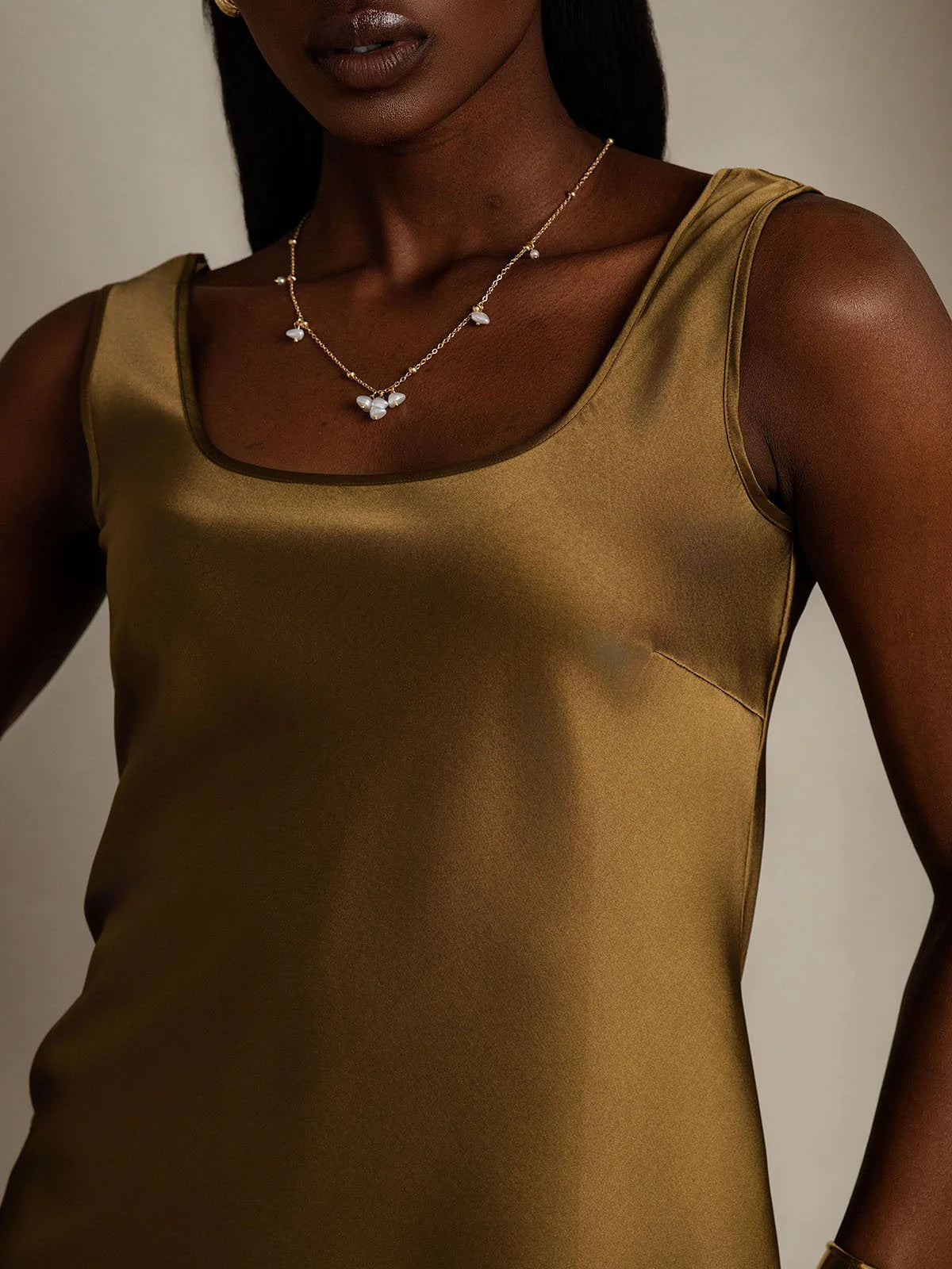 Clearance(Ships to UK Only) - 19Momme Silk Sleeveless U Neck Women's Tank Top - Image 8