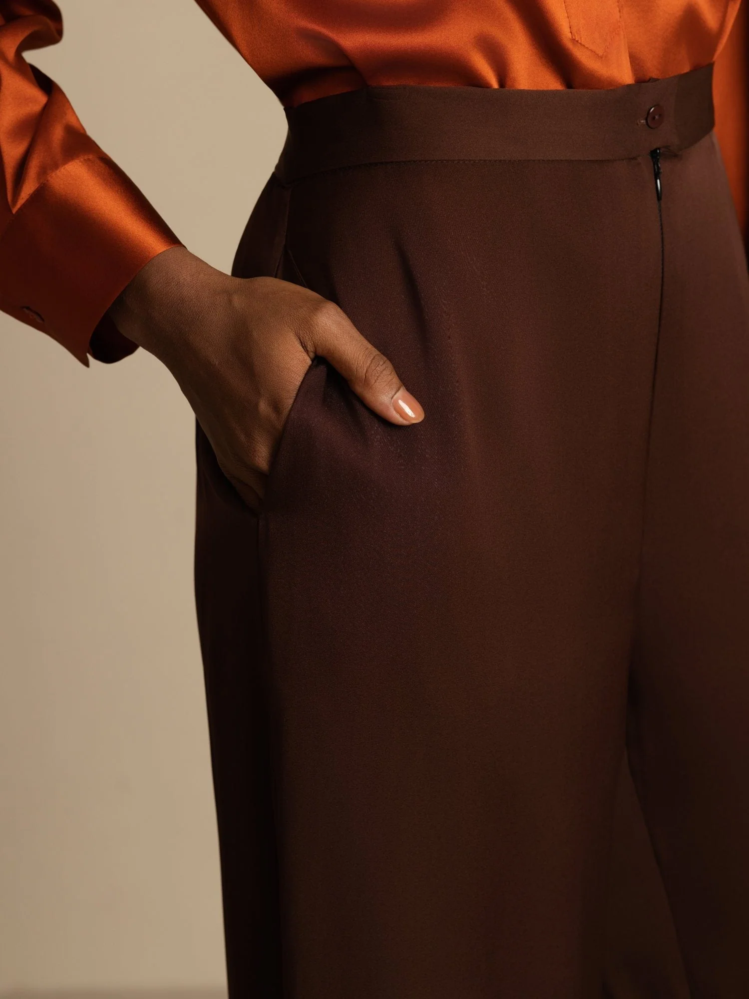 19Momme Silk Women’s Wide-Leg High-Waist Business Casual Pants - Image 5