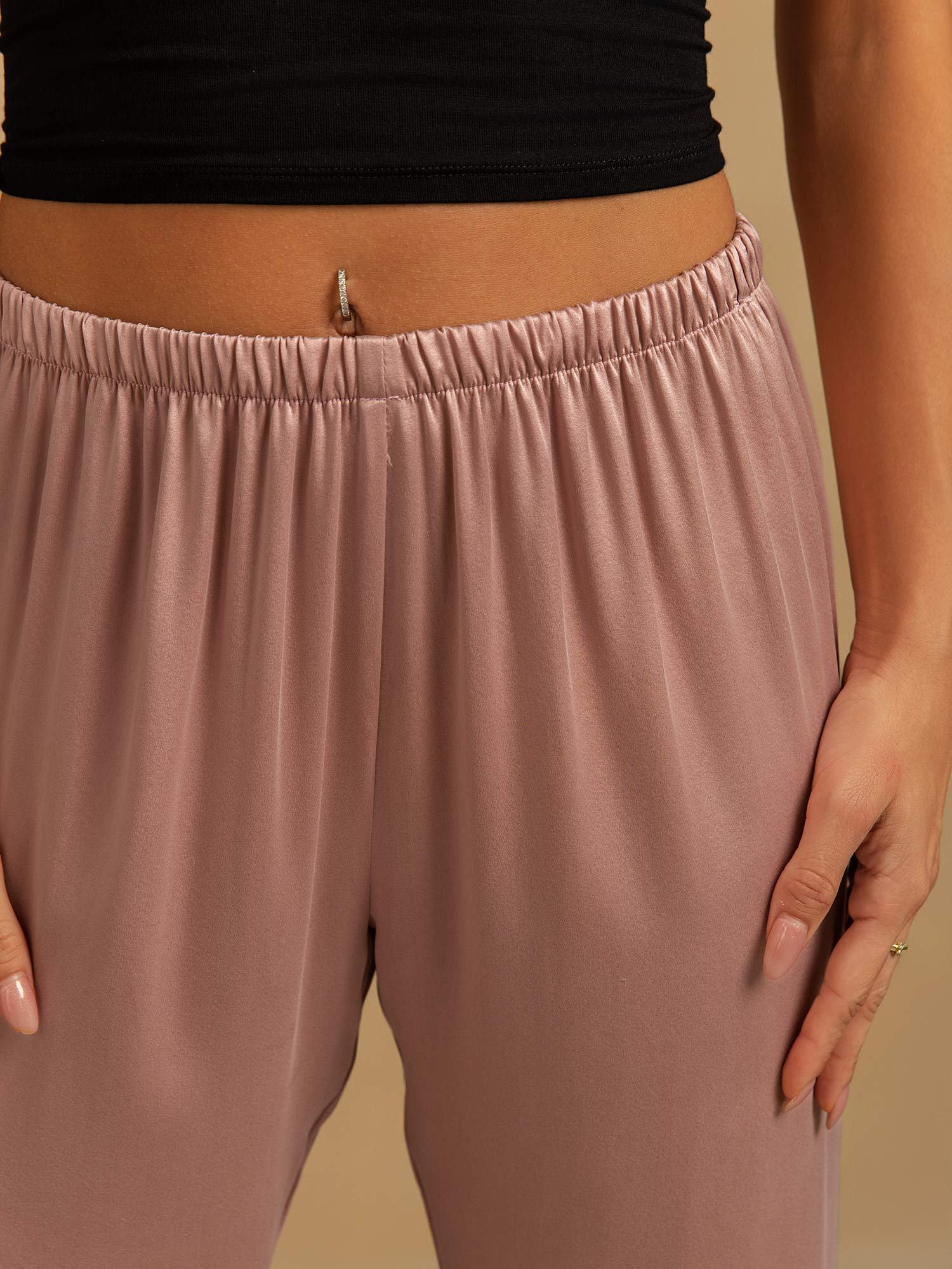 19Momme Washable Silk Wide Leg Women's Sleep Pants with Elastic Waist - Image 11