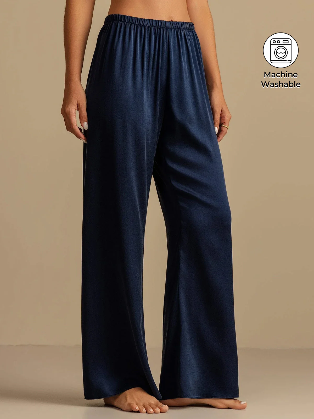 19Momme Washable Silk Wide Leg Women's Sleep Pants with Elastic Waist - Image 15
