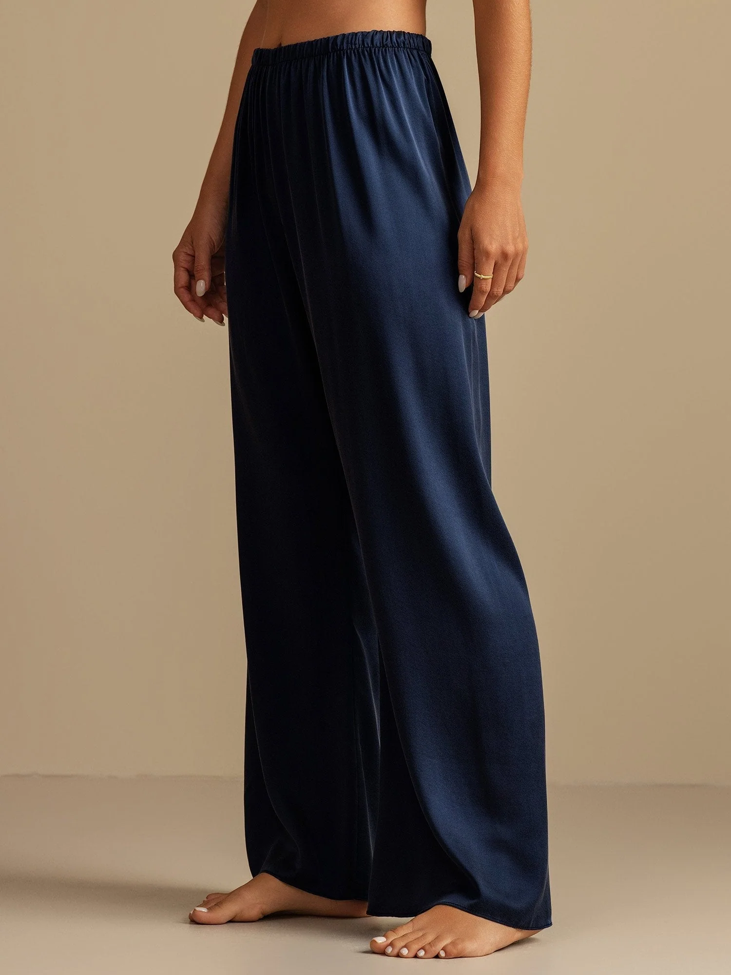 19Momme Washable Silk Wide Leg Women's Sleep Pants with Elastic Waist - Image 21