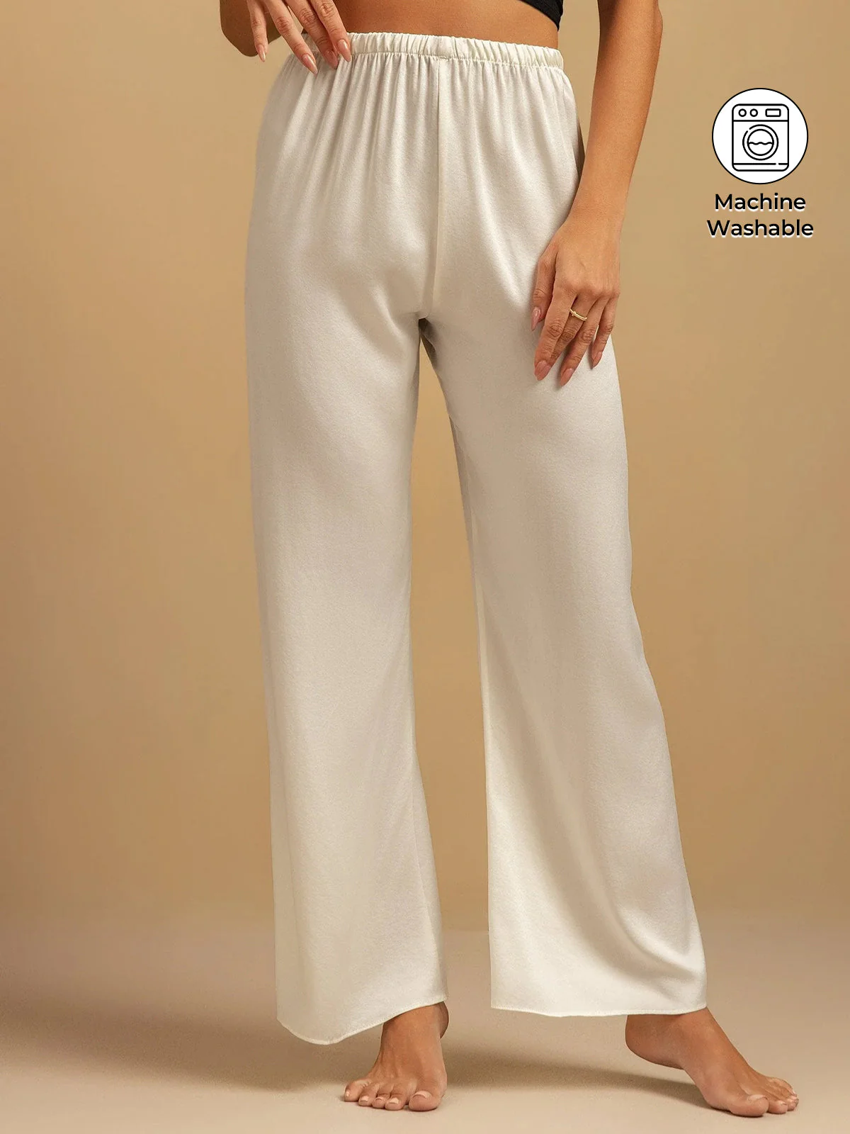 19Momme Washable Silk Wide Leg Women's Sleep Pants with Elastic Waist - Image 23