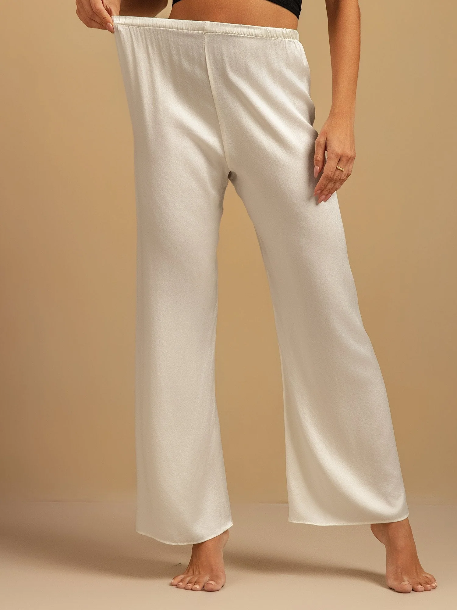 19Momme Washable Silk Wide Leg Women's Sleep Pants with Elastic Waist - Image 25