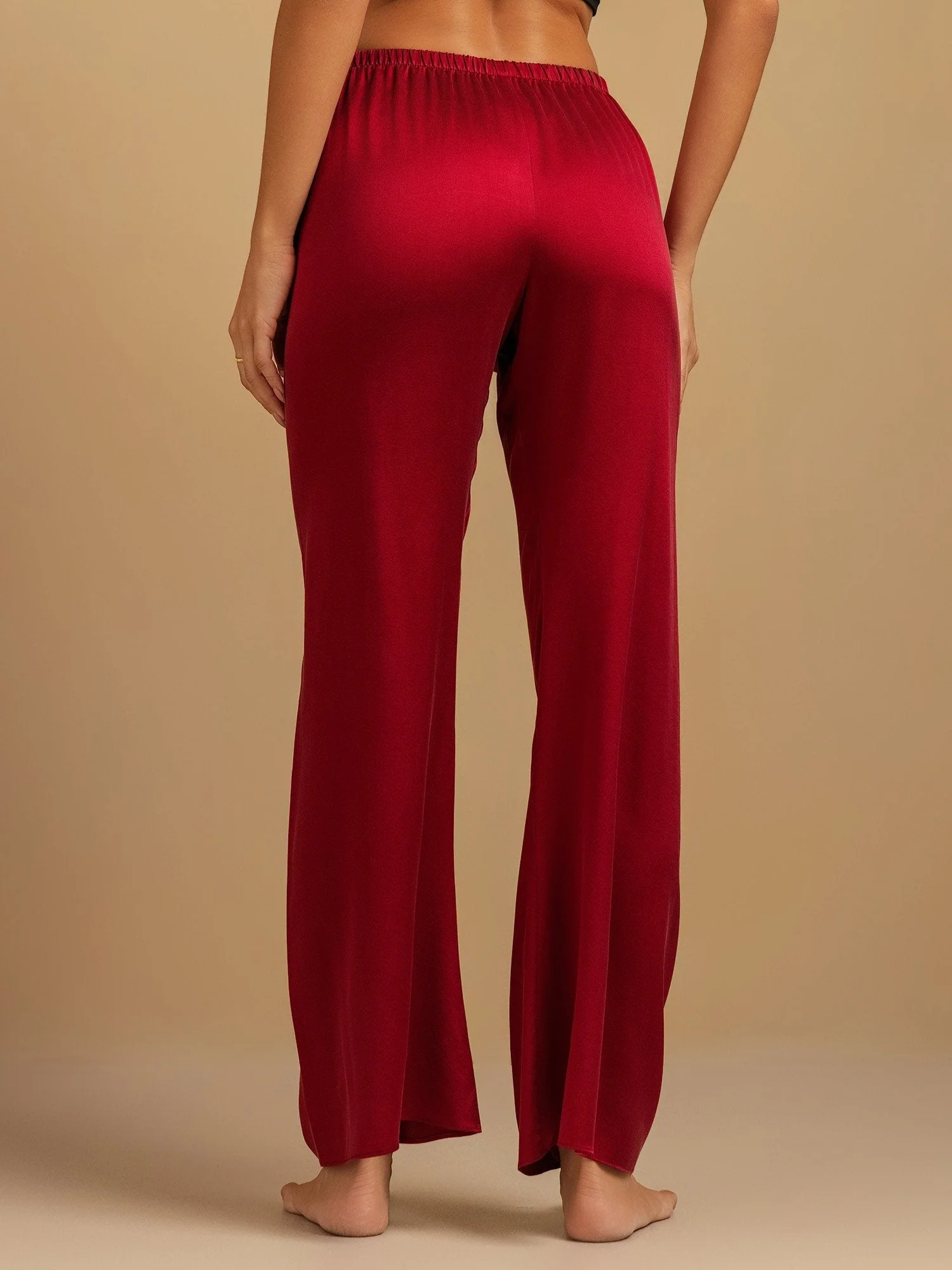 19Momme Washable Silk Wide Leg Women's Sleep Pants with Elastic Waist - Image 31