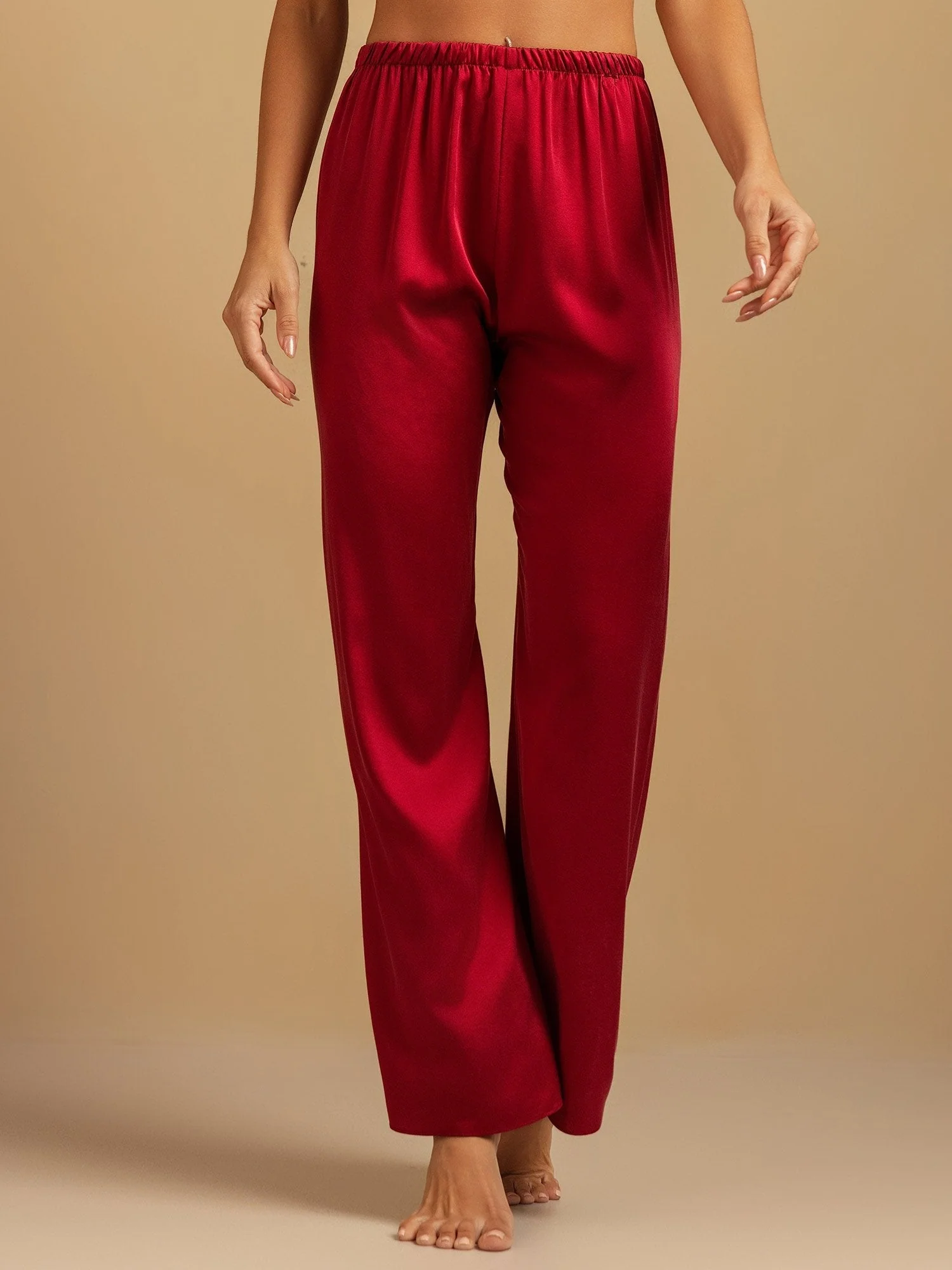 19Momme Washable Silk Wide Leg Women's Sleep Pants with Elastic Waist - Image 33