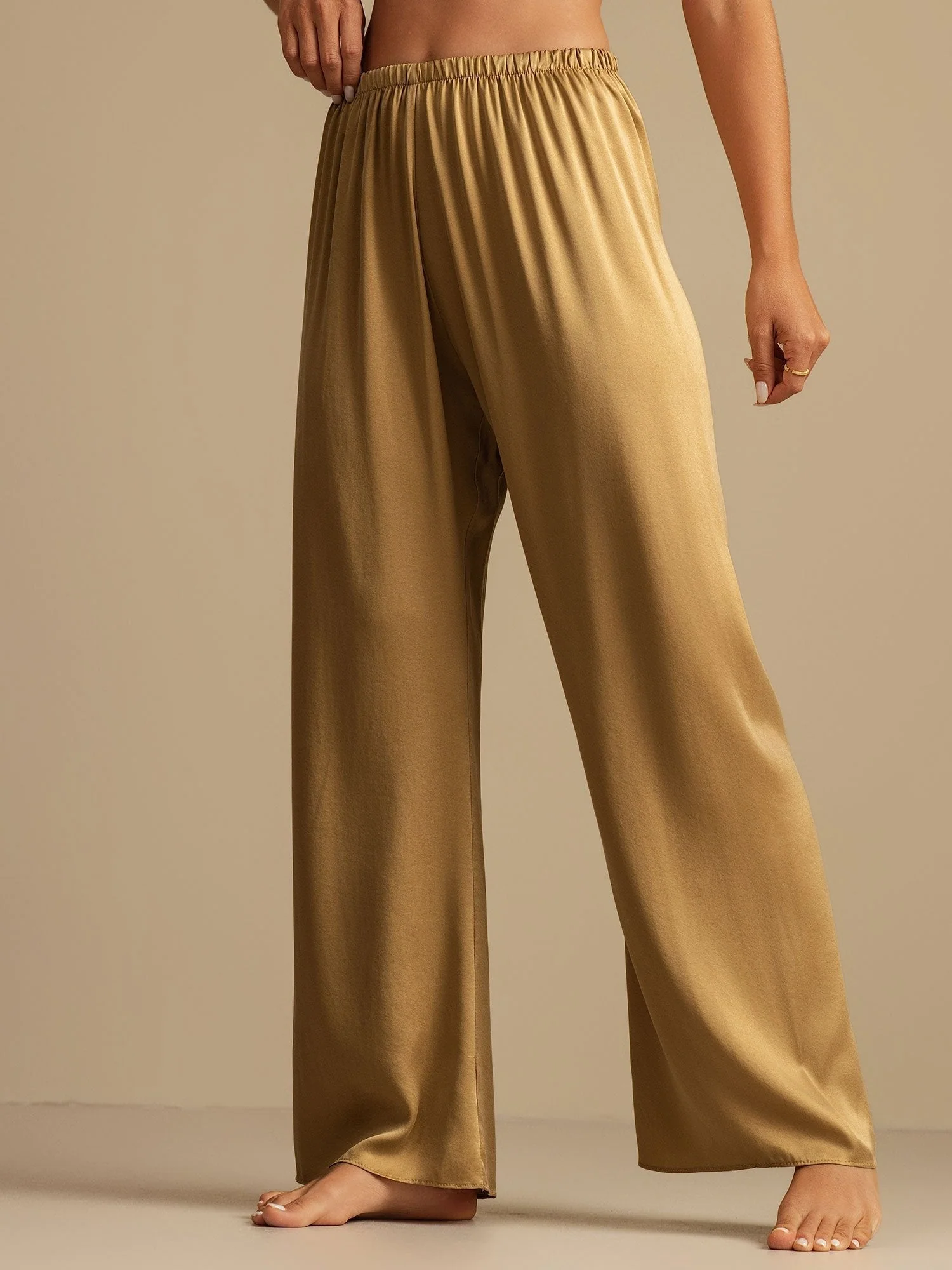 19Momme Washable Silk Wide Leg Women's Sleep Pants with Elastic Waist - Image 4