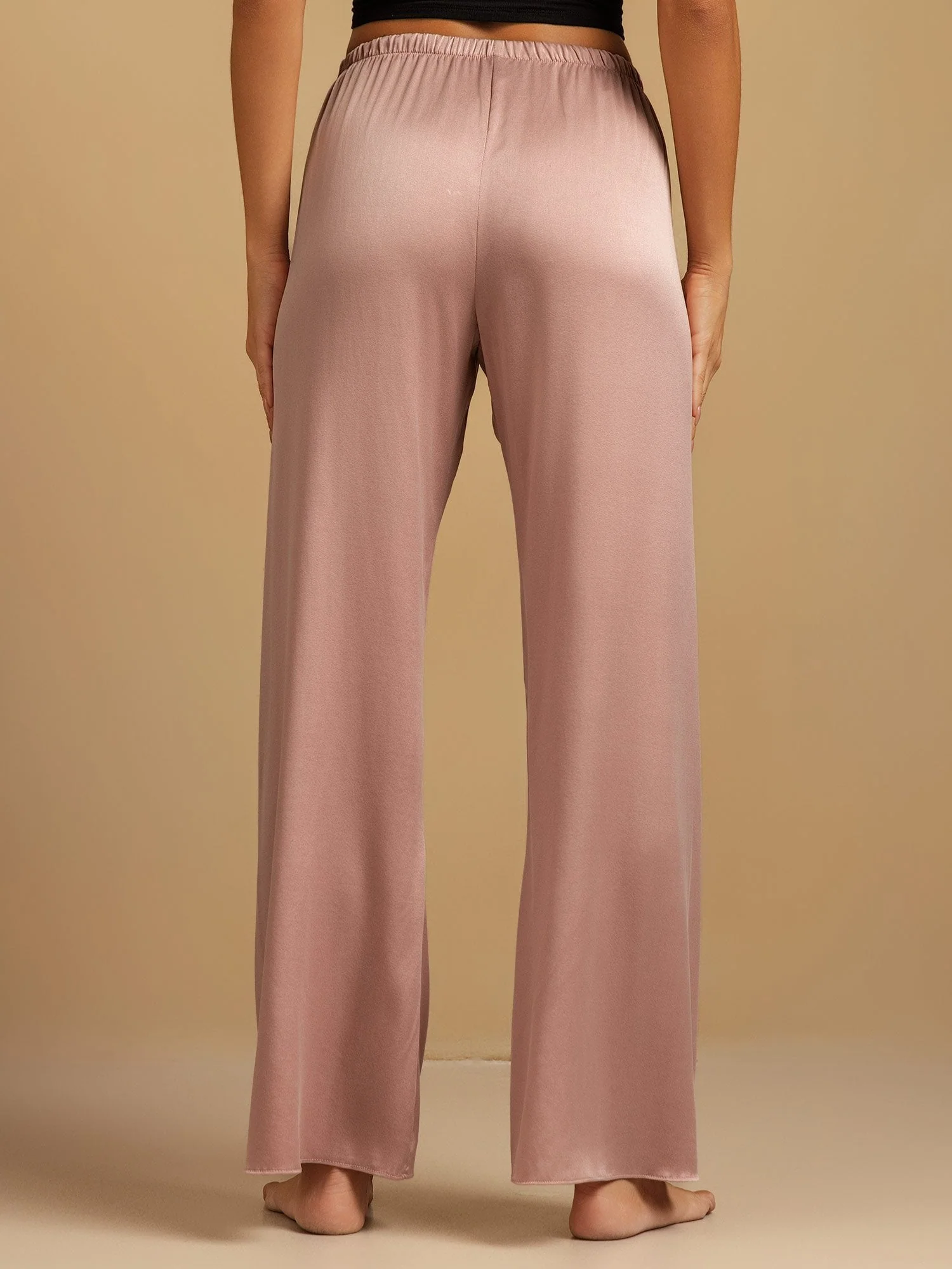 19Momme Washable Silk Wide Leg Women's Sleep Pants with Elastic Waist - Image 9