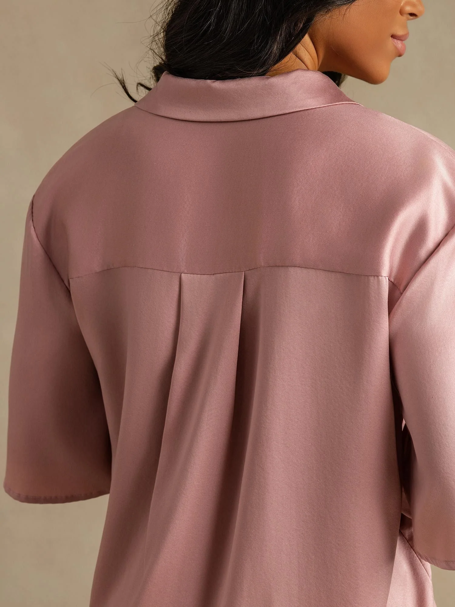 19Momme Women's Washable Silk Notch Collar Pyjamas Set with Side Pockets - Image 10