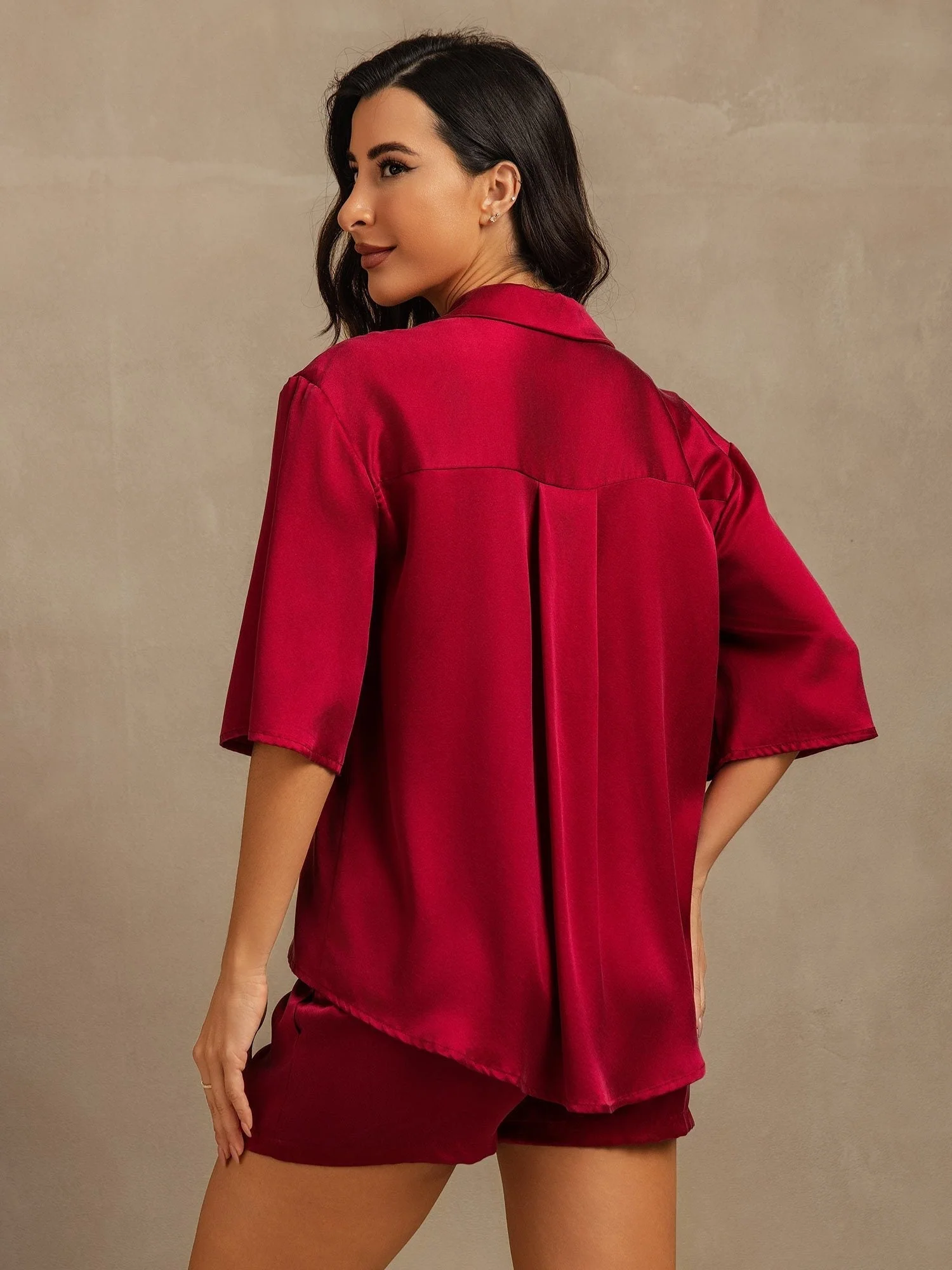 19Momme Women's Washable Silk Notch Collar Pyjamas Set with Side Pockets - Image 33