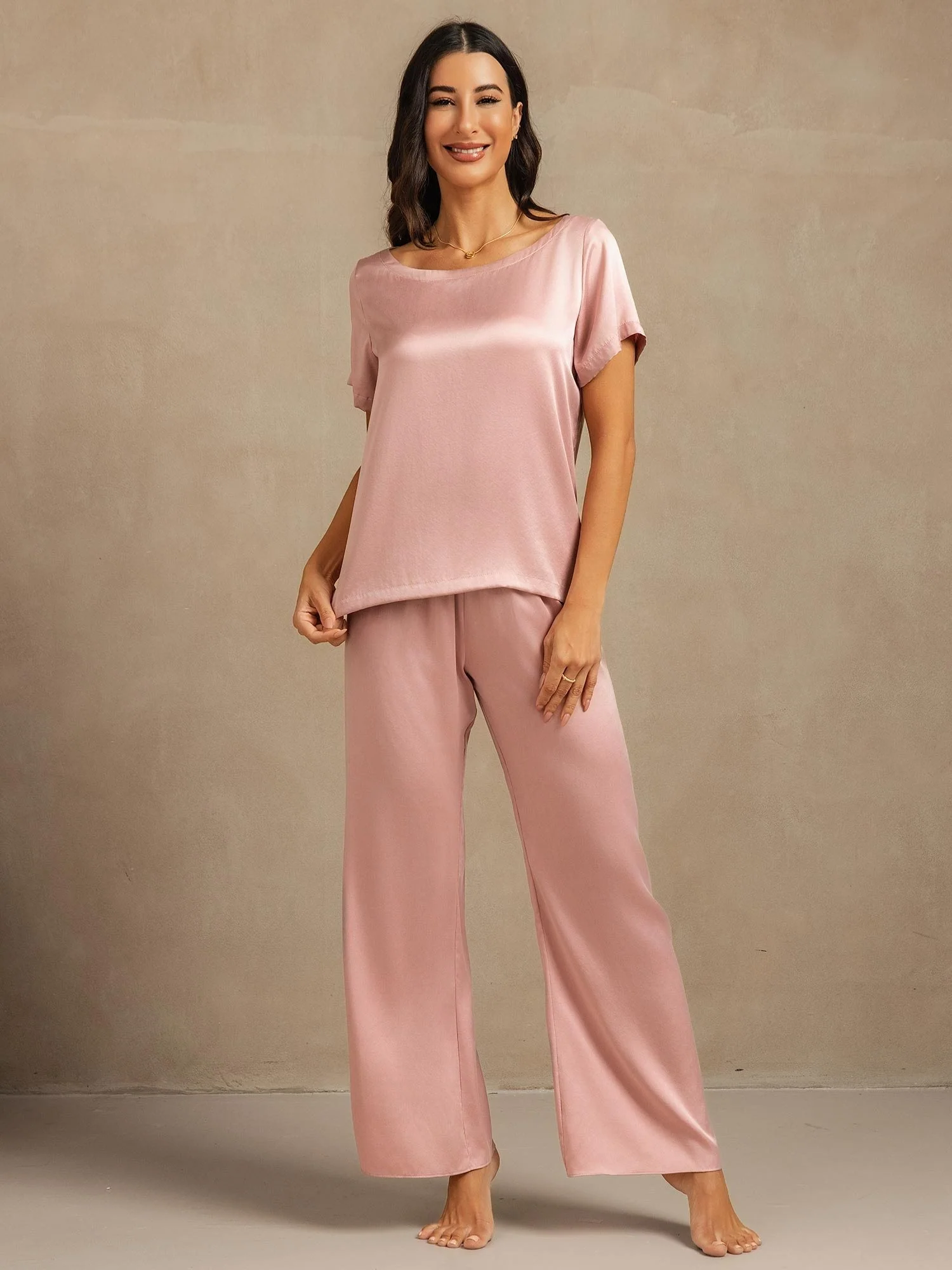 19Momme Women's Washable Silk Short Sleeve Pyjamas Set - Image 15