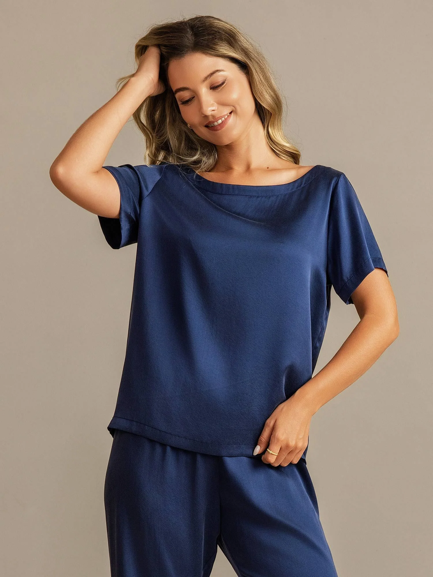 19Momme Women's Washable Silk Short Sleeve Pyjamas Set - Image 18