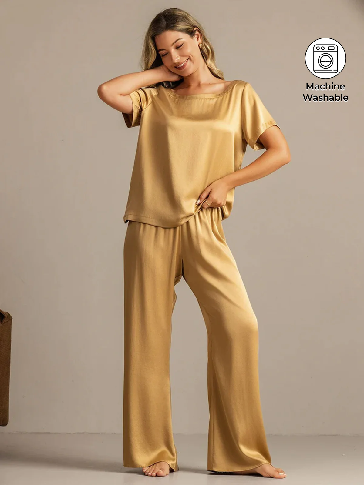 19Momme Women's Washable Silk Short Sleeve Pyjamas Set - Image 23
