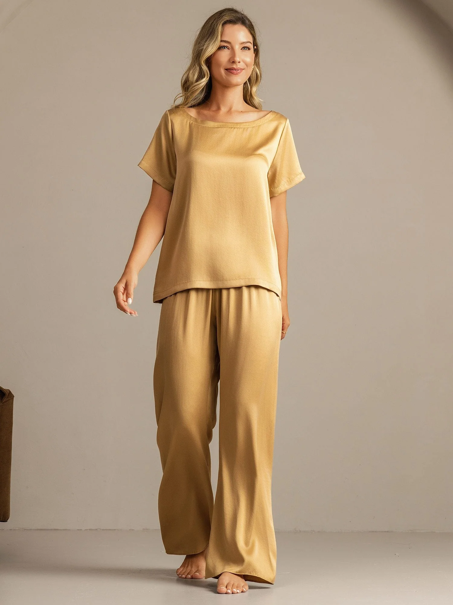19Momme Women's Washable Silk Short Sleeve Pyjamas Set - Image 29