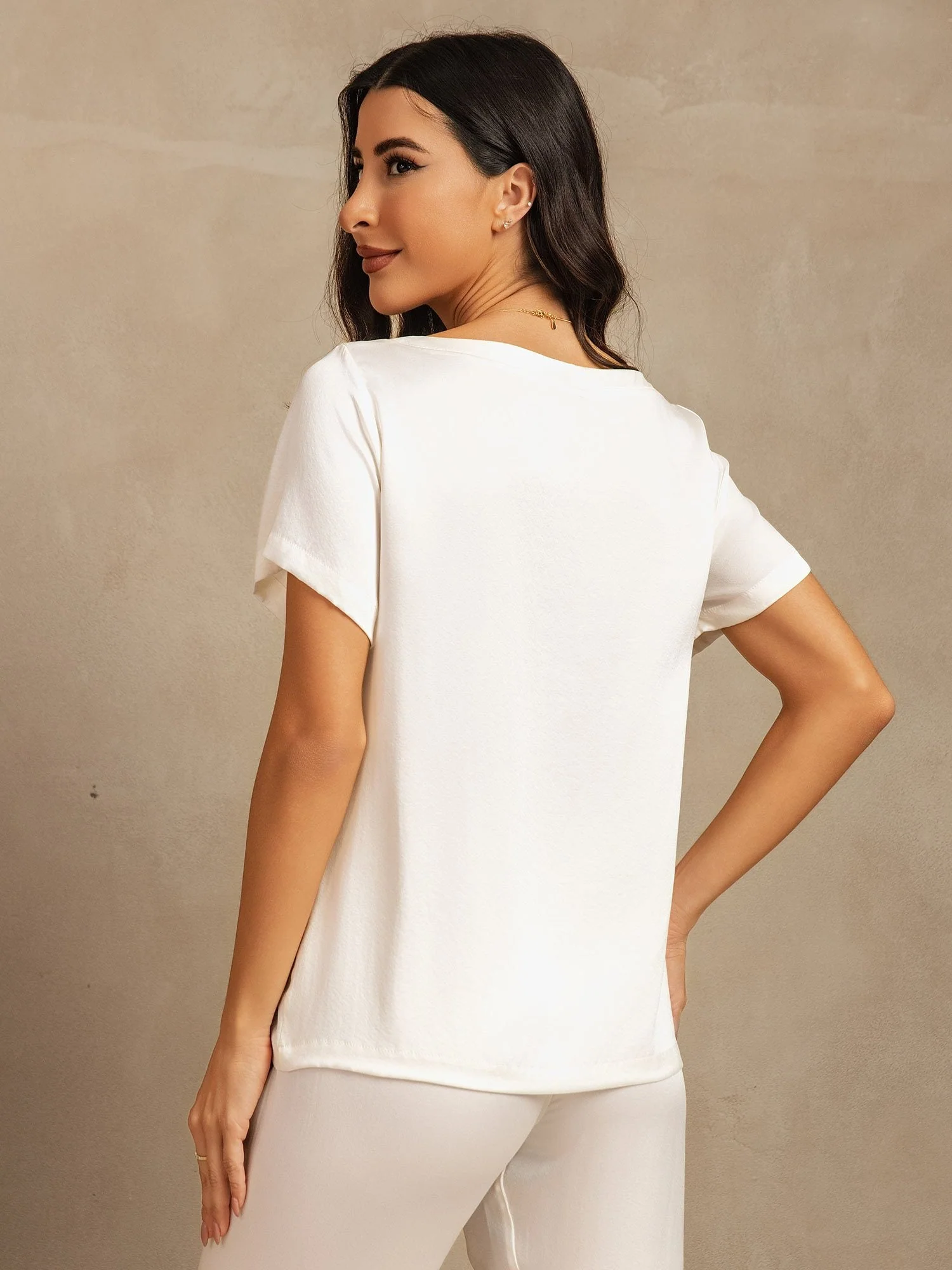 19Momme Women's Washable Silk Short Sleeve Pyjamas Set - Image 32