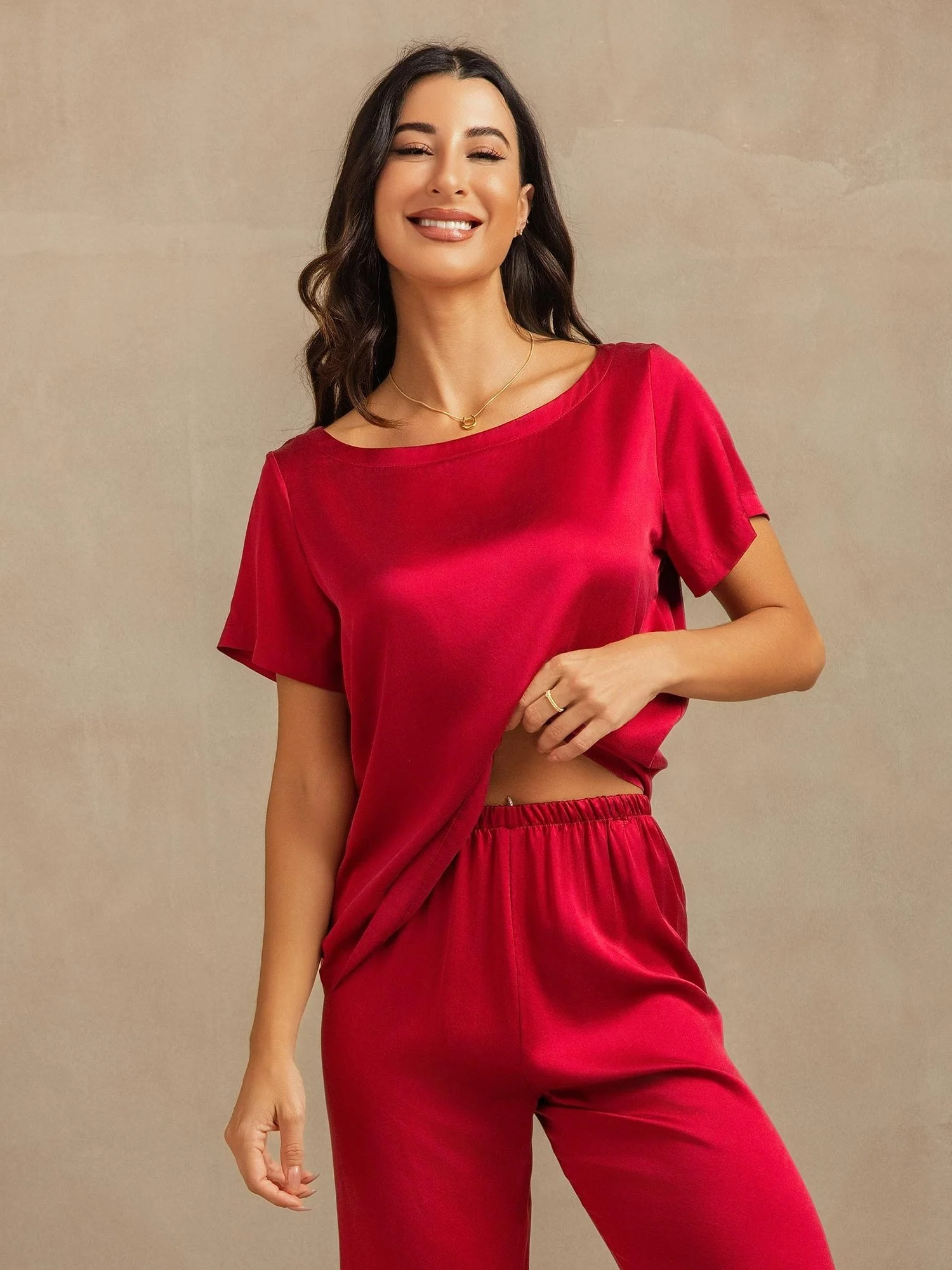 19Momme Women's Washable Silk Short Sleeve Pyjamas Set - Image 8