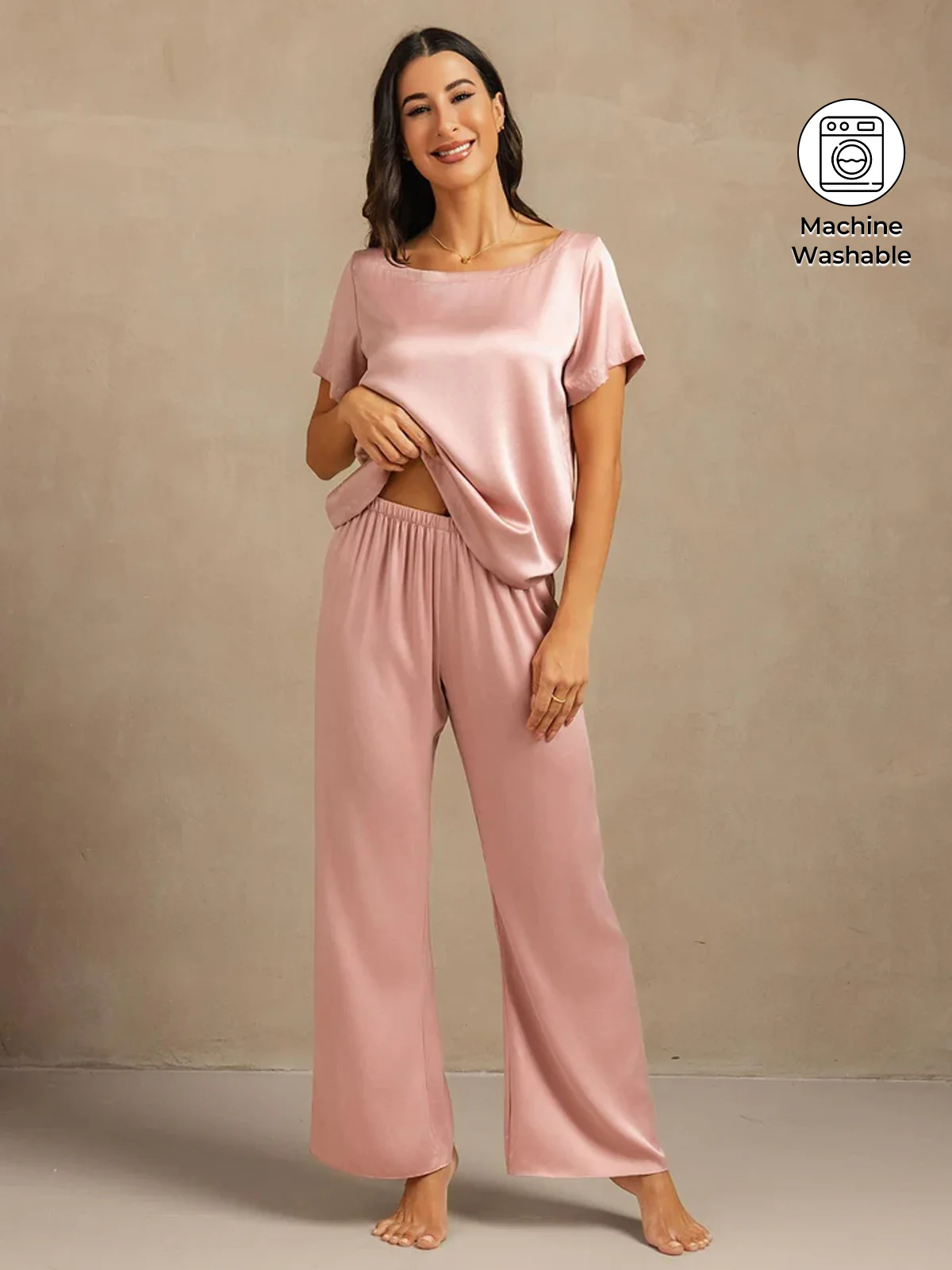 19Momme Women's Washable Silk Short Sleeve Pyjamas Set - Image 9