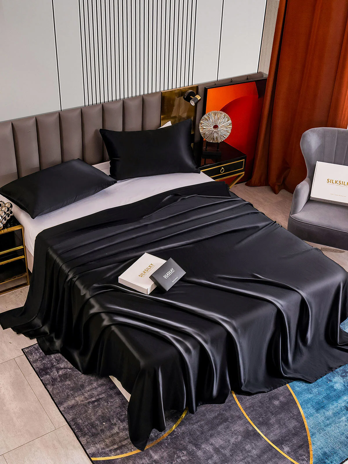 22Momme 3Pcs Silk Set Flat Sheet+2x Pillowcases - Image 18