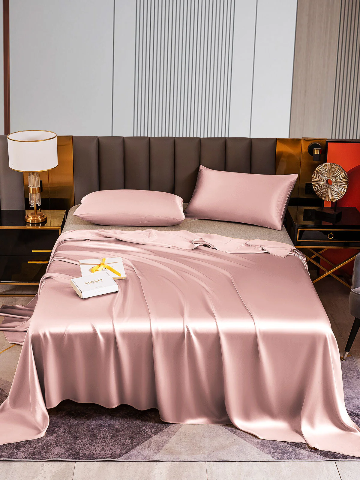 22Momme 3Pcs Silk Set Flat Sheet+2x Pillowcases - Image 27