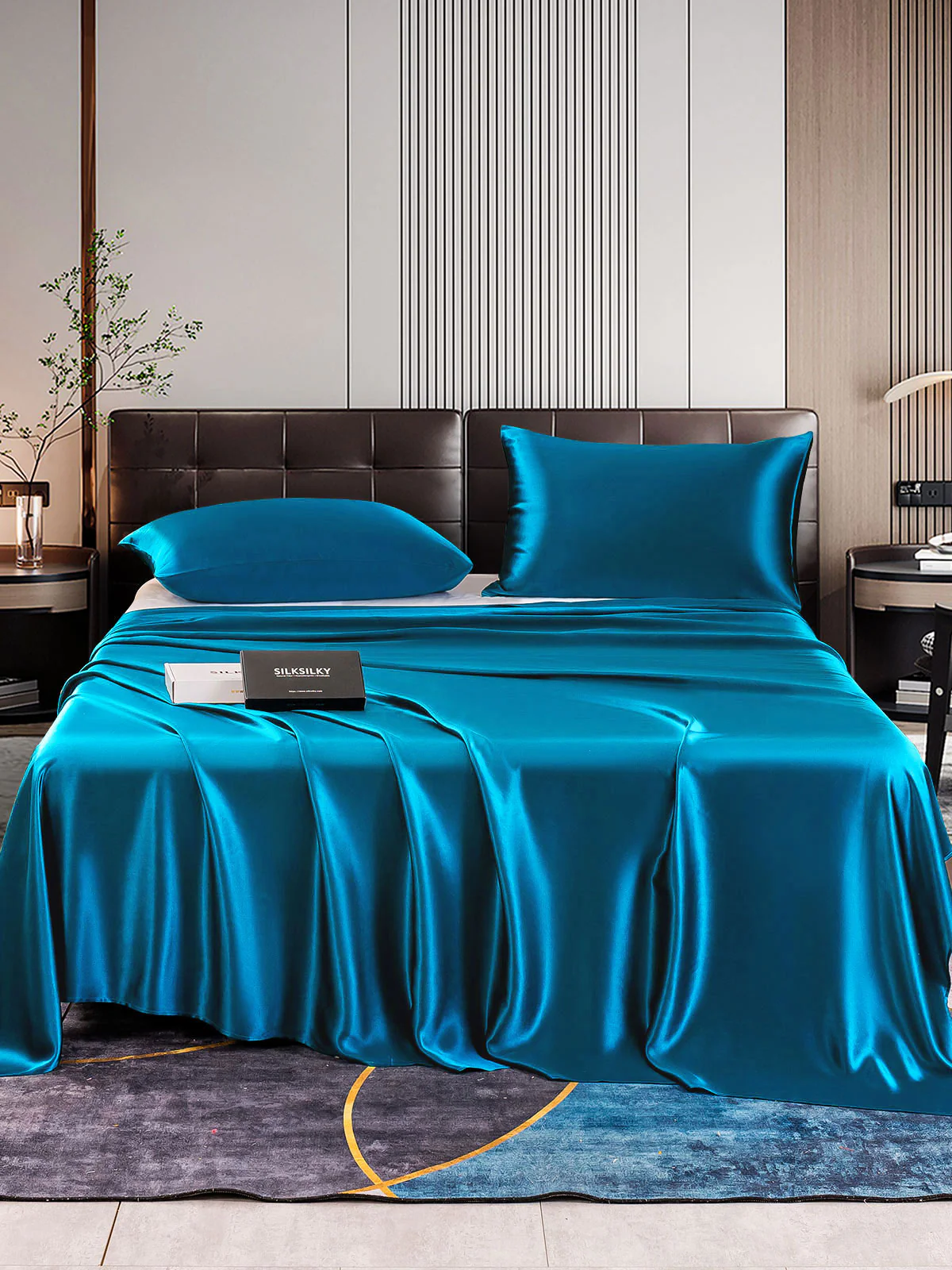 22Momme 3Pcs Silk Set Flat Sheet+2x Pillowcases - Image 42