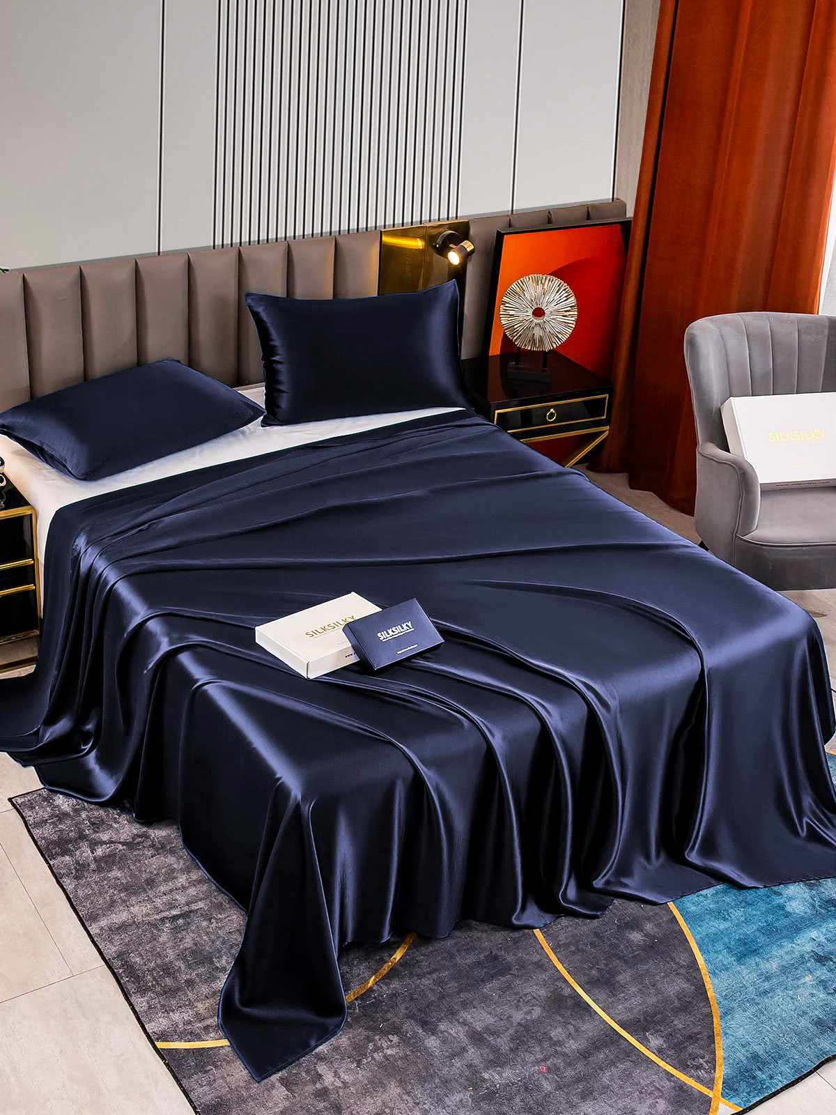 22Momme 3Pcs Silk Set Flat Sheet+2x Pillowcases - Image 8