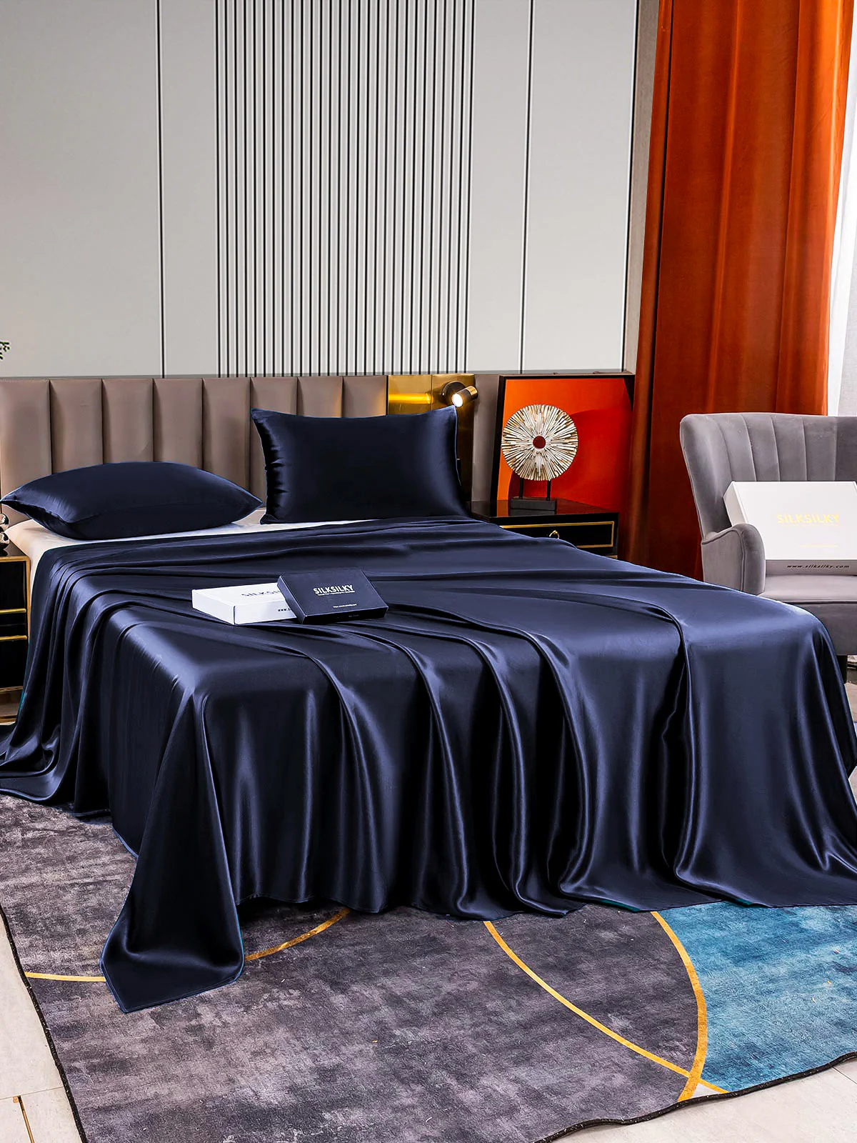 22Momme 3Pcs Silk Set Flat Sheet+2x Pillowcases - Image 9