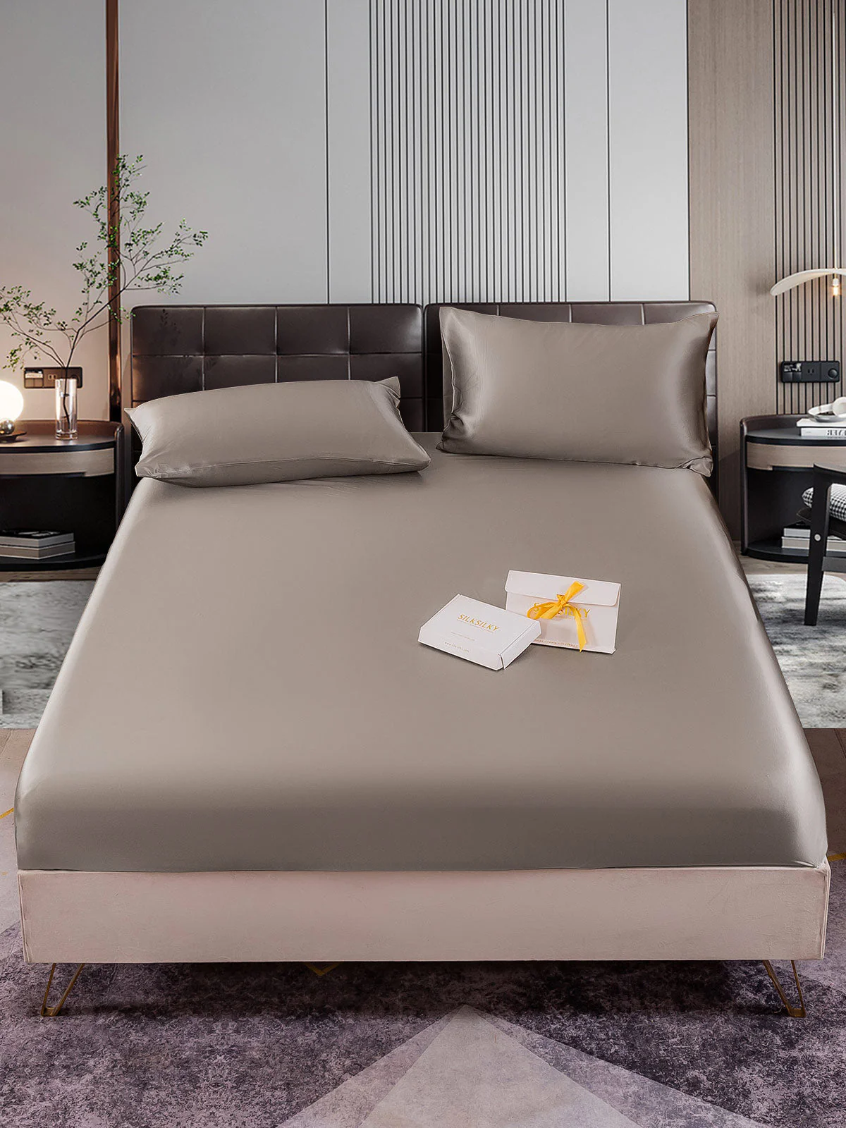 22Momme 3Pcs Silk Set Fitted Sheet+2x Pillowcases - Image 31