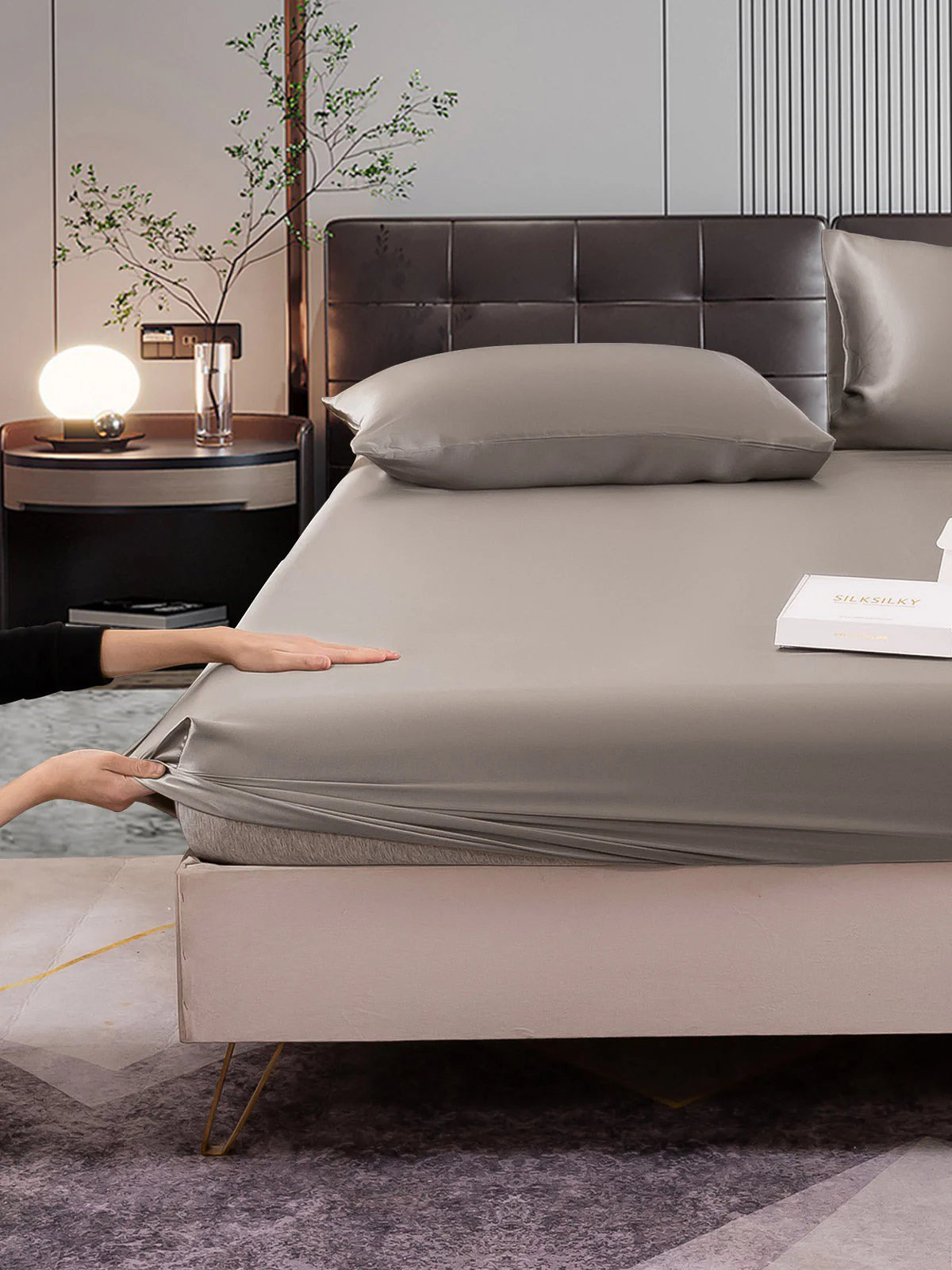 22Momme 3Pcs Silk Set Fitted Sheet+2x Pillowcases - Image 36