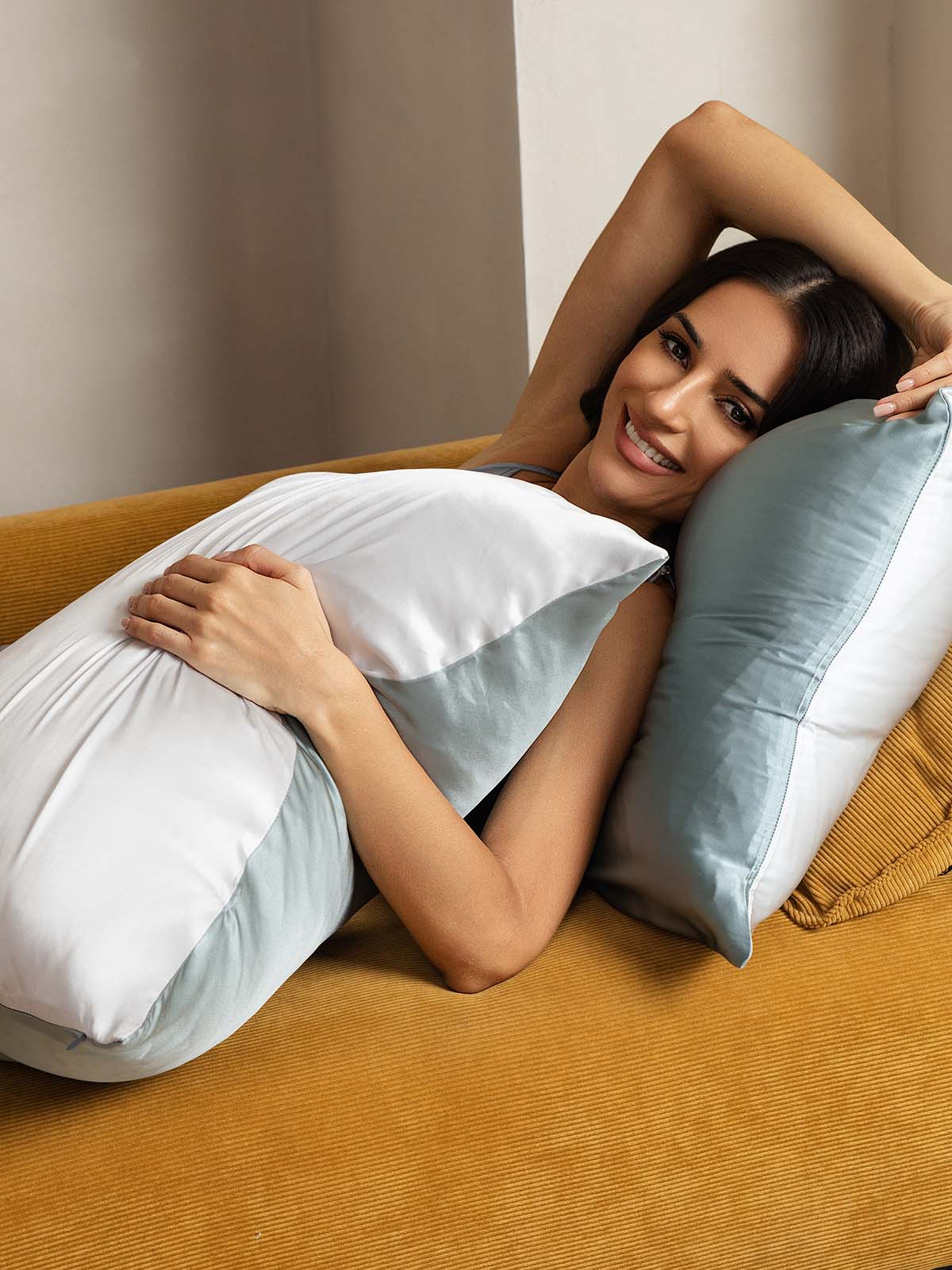 19Momme 100% Mulberry Silk Pillowcase - Two-tone Design - Image 35