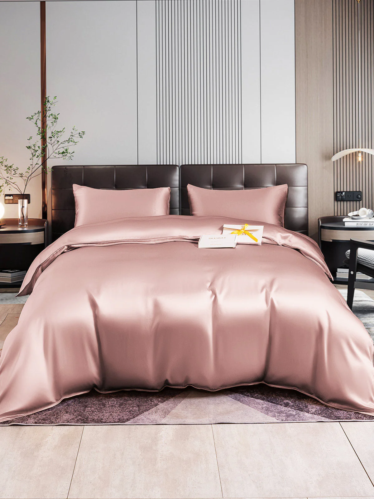 22Momme 3Pcs Silk Set Duvet Cover+2x Pillowcases - Image 26