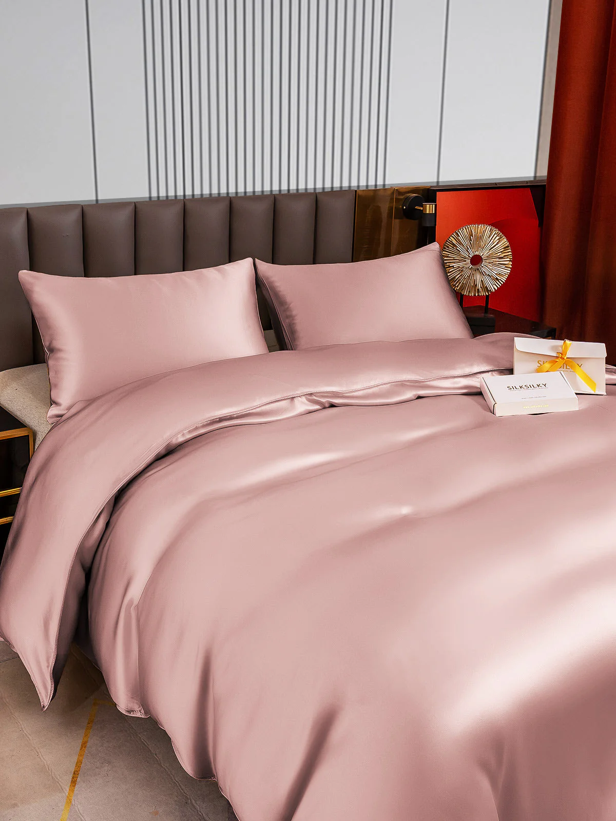 22Momme 3Pcs Silk Set Duvet Cover+2x Pillowcases - Image 29