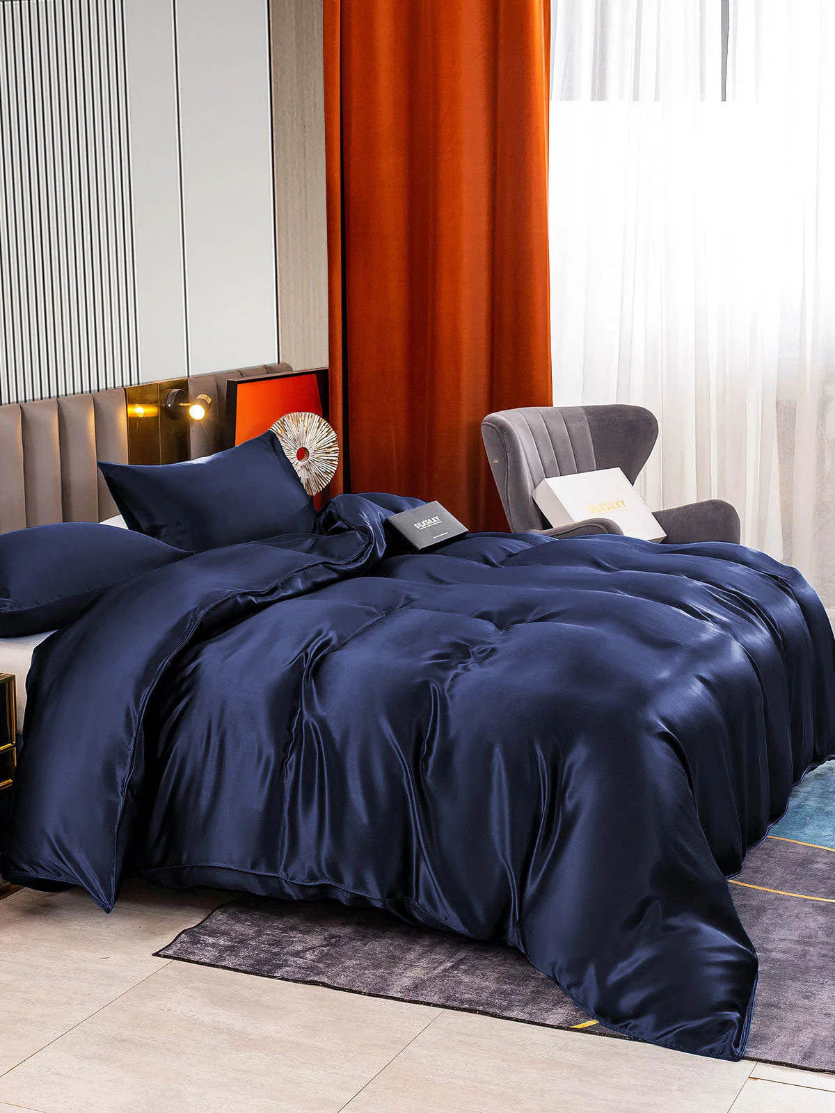 22Momme 3Pcs Silk Set Duvet Cover+2x Pillowcases - Image 3