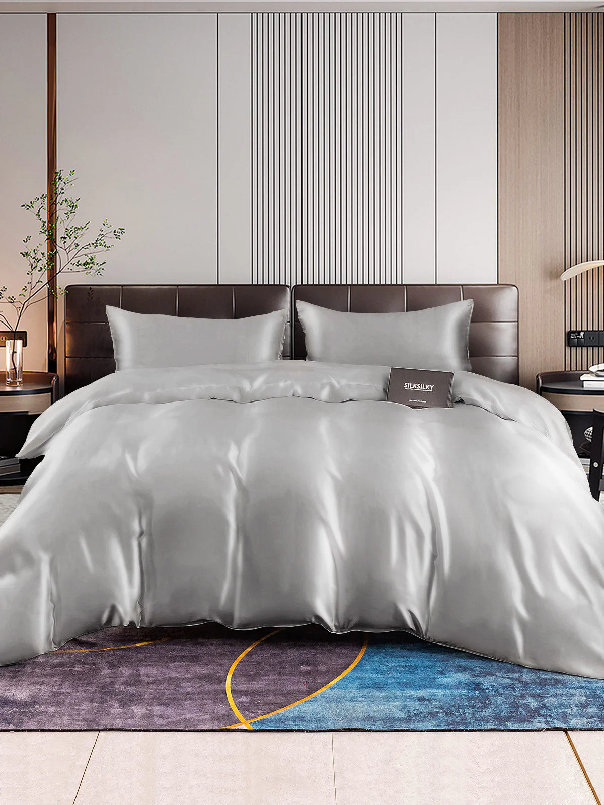22Momme 3Pcs Silk Set Duvet Cover+2x Pillowcases - Image 30