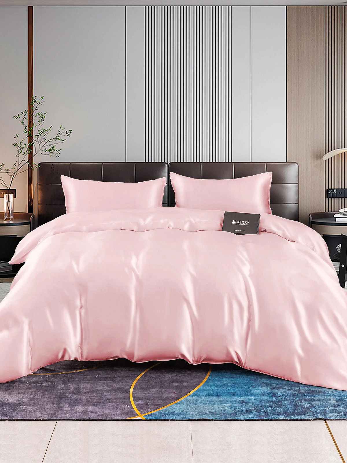 22Momme 3Pcs Silk Set Duvet Cover+2x Pillowcases - Image 34