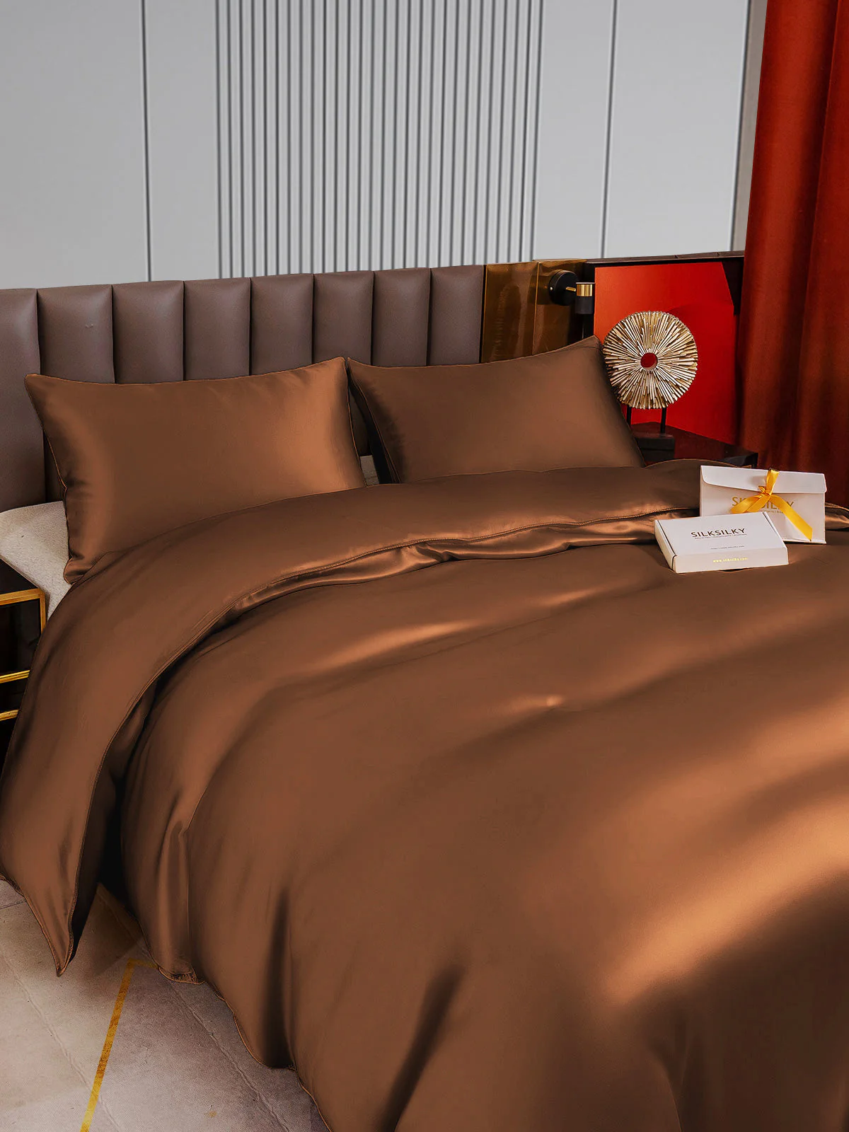22Momme 3Pcs Silk Set Duvet Cover+2x Pillowcases - Image 46