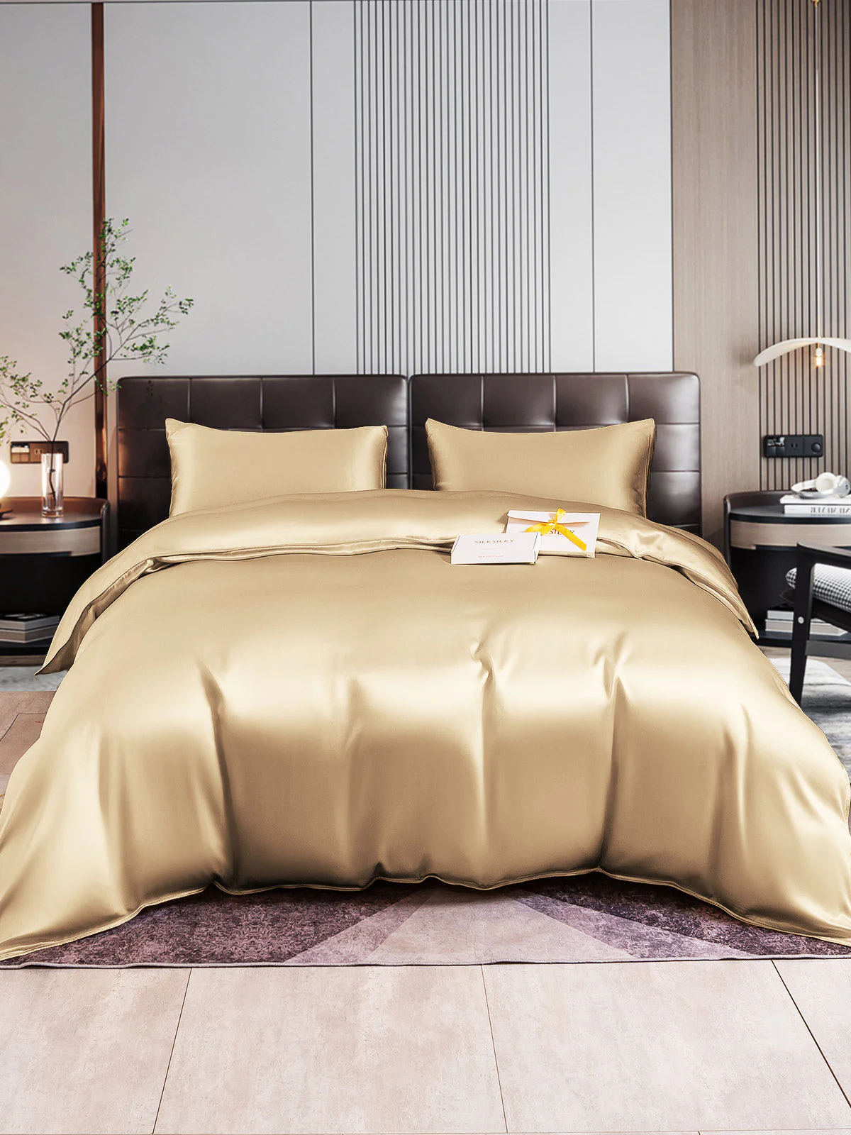 22Momme 3Pcs Silk Set Duvet Cover+2x Pillowcases - Image 47