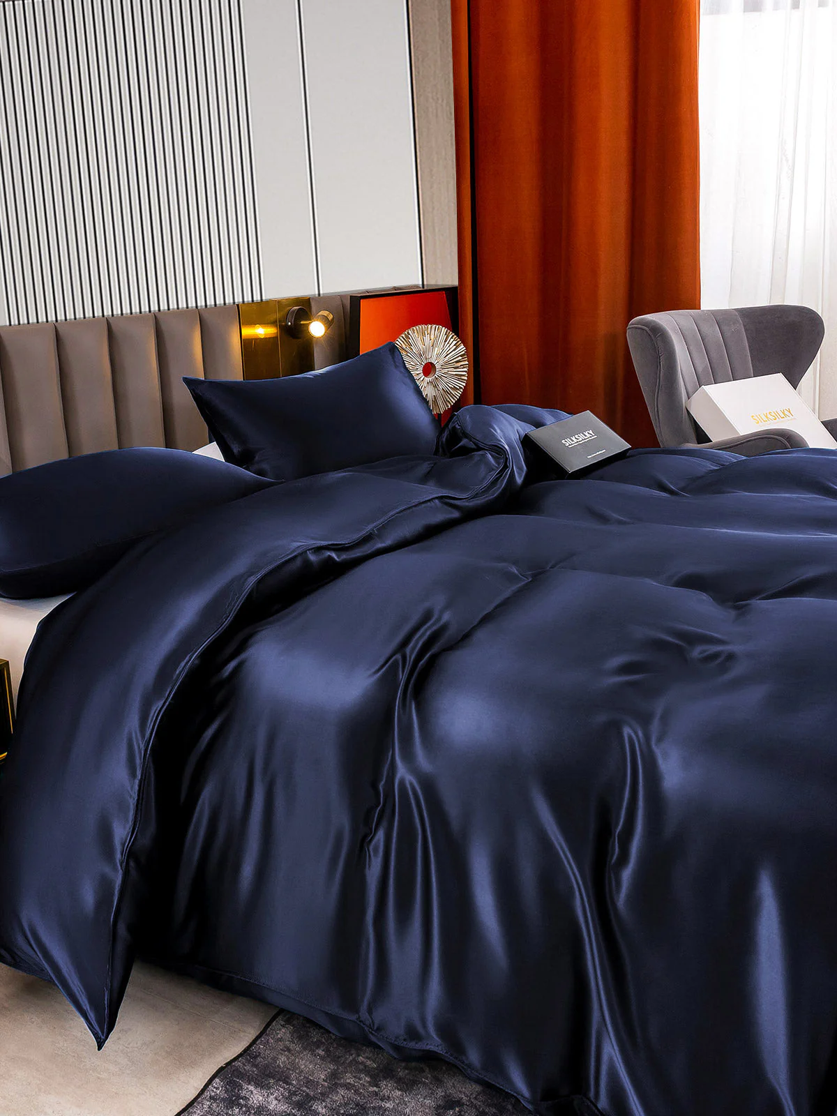 22Momme 3Pcs Silk Set Duvet Cover+2x Pillowcases - Image 5