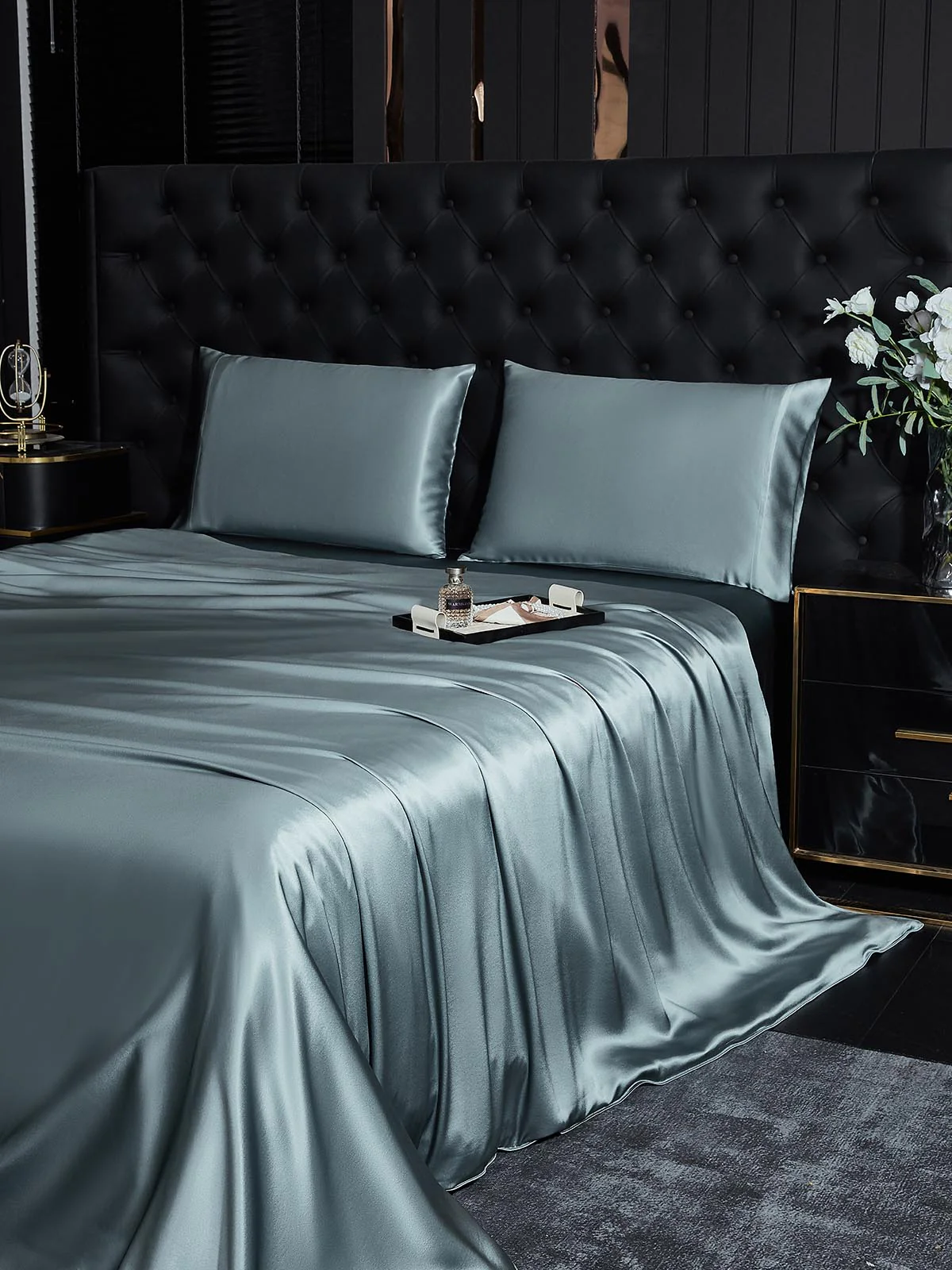 22Momme 3Pcs Silk Set Duvet Cover+2x Pillowcases - Image 53